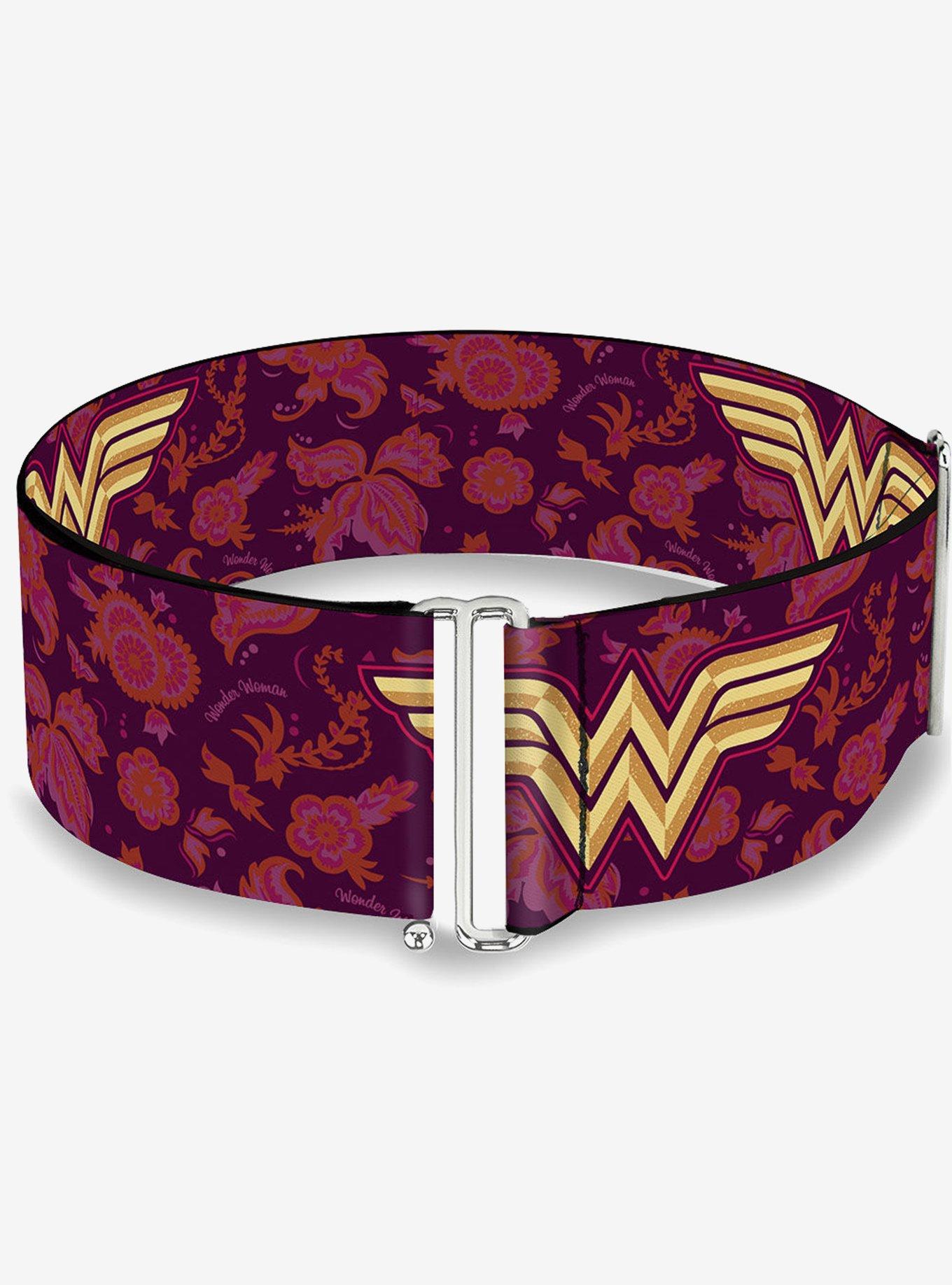 DC Comics Wonder Woman Logo Floral Collage Cinch Belt