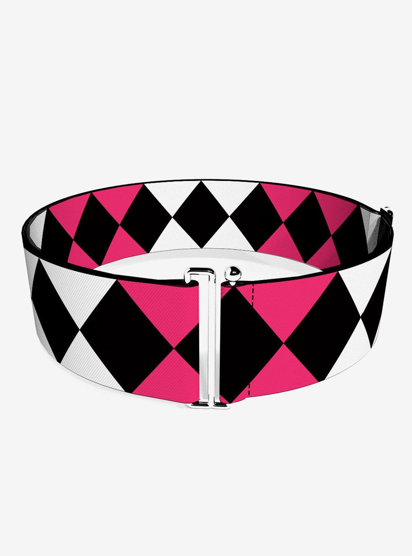 DC Comics Birds of Prey Harley Quinn Diamonds Split Pink Cinch Belt, , hi-res
