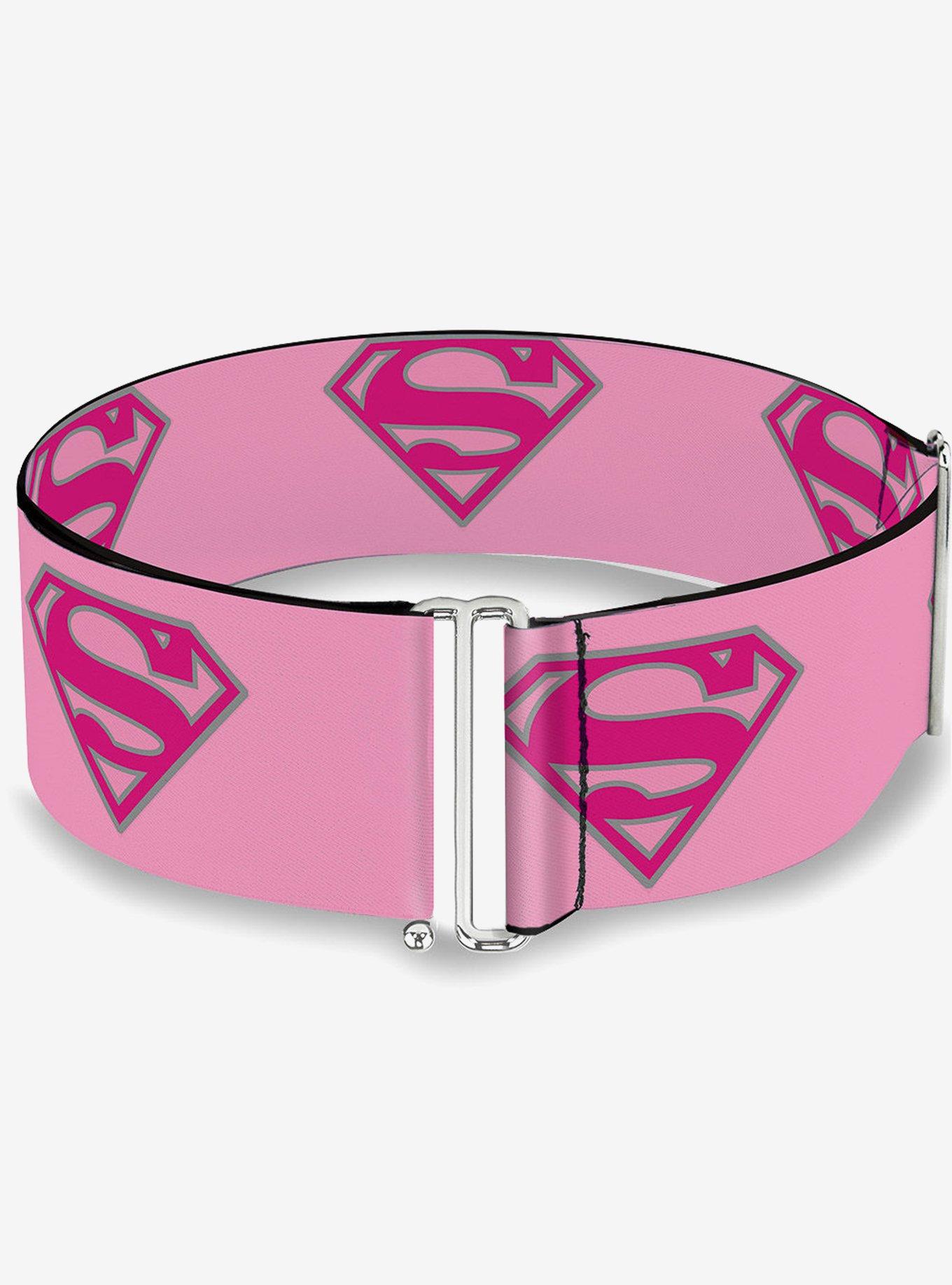 DC Comics Superman Shield Pink Cinch Belt, , hi-res