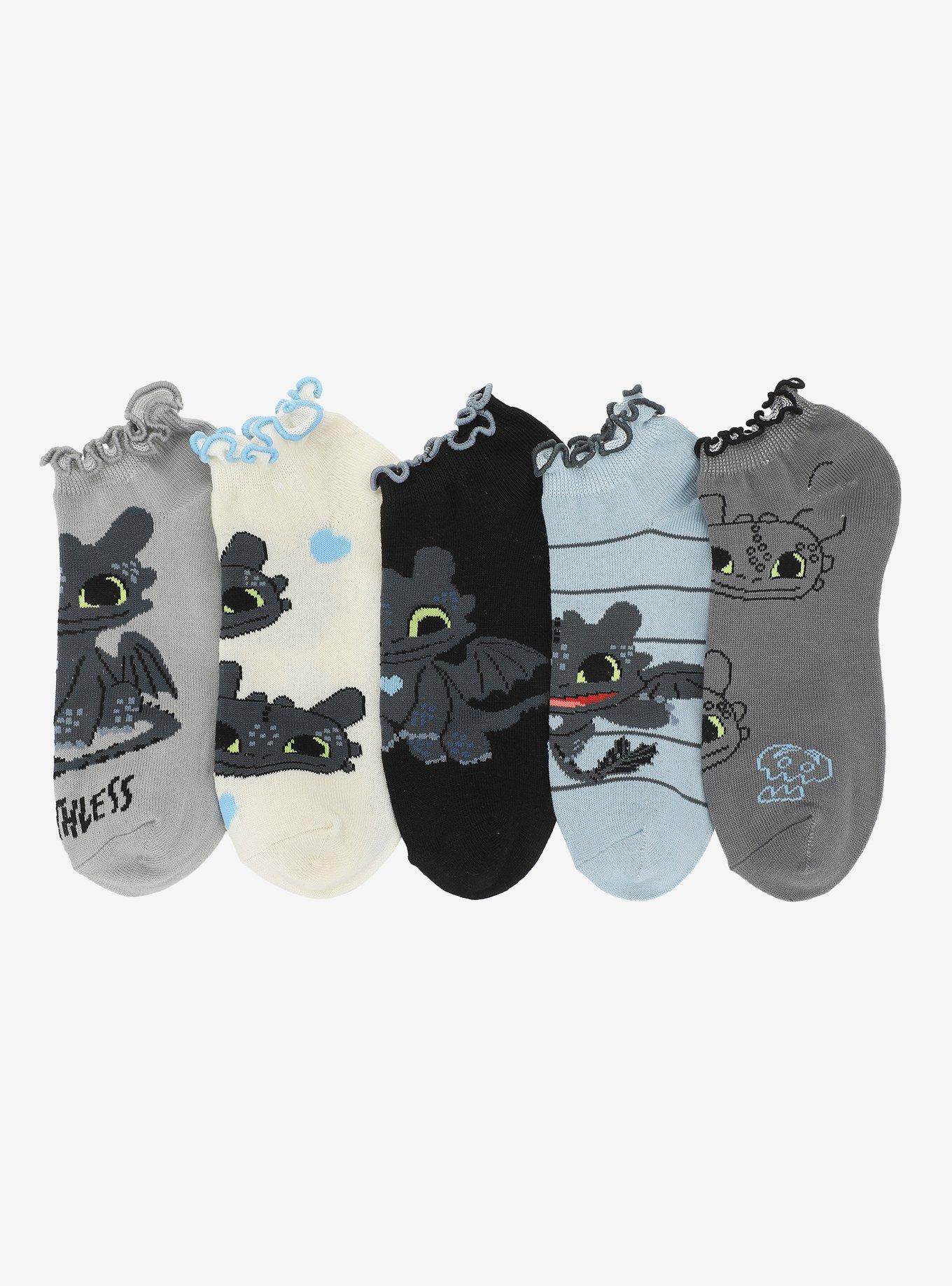 DreamWorks How To Train Your Dragon Lettuce Hem Ankle Sock Set, , hi-res