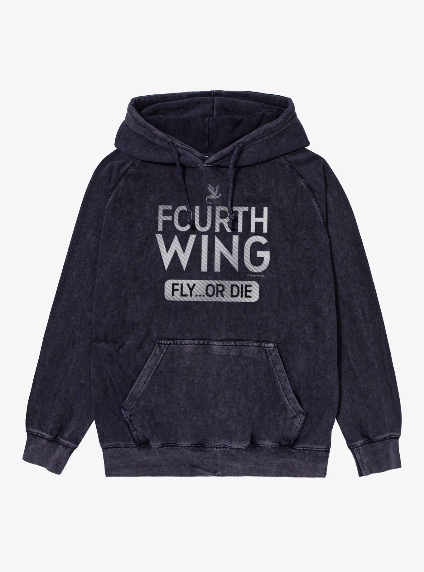 The Empyrean Fourth Wing Fly Or Die Stripes Mineral Wash Hoodie, , hi-res