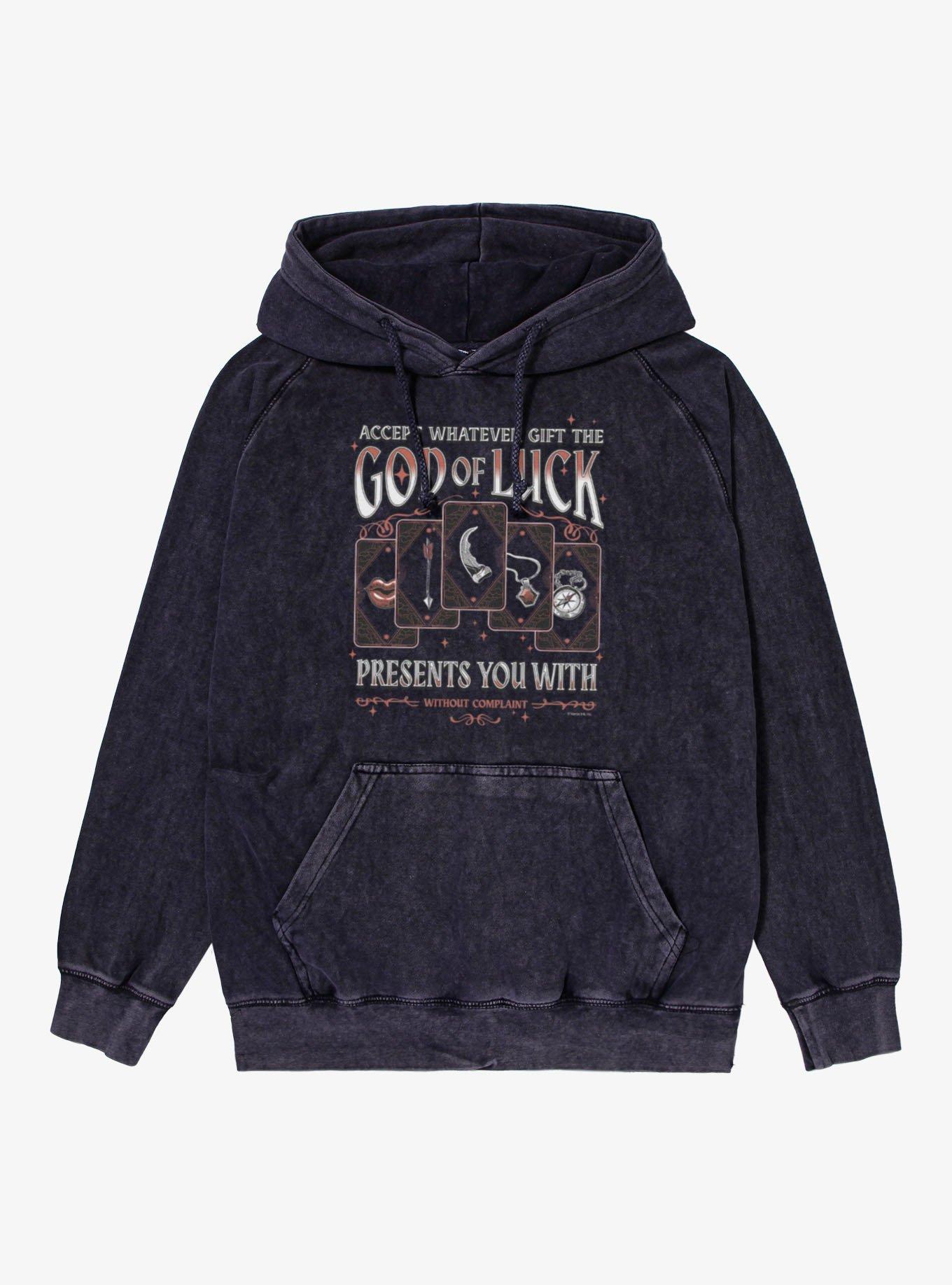 The Empyrean Fourth Wing God Of Luck Tarot Cards Mineral Wash Hoodie