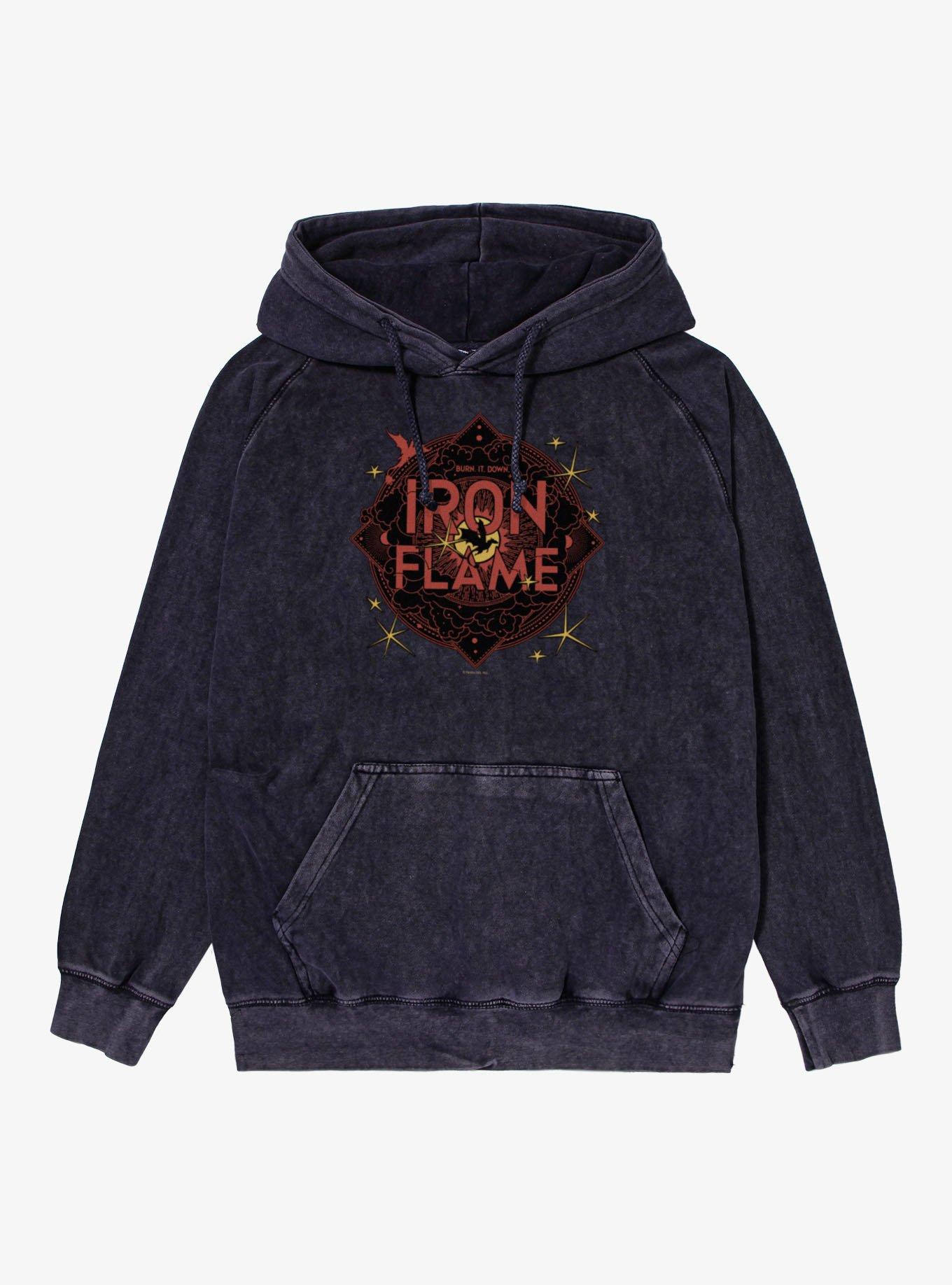 The Empyrean Fourth Wing Iron Flame Red Crest Mineral Wash Hoodie