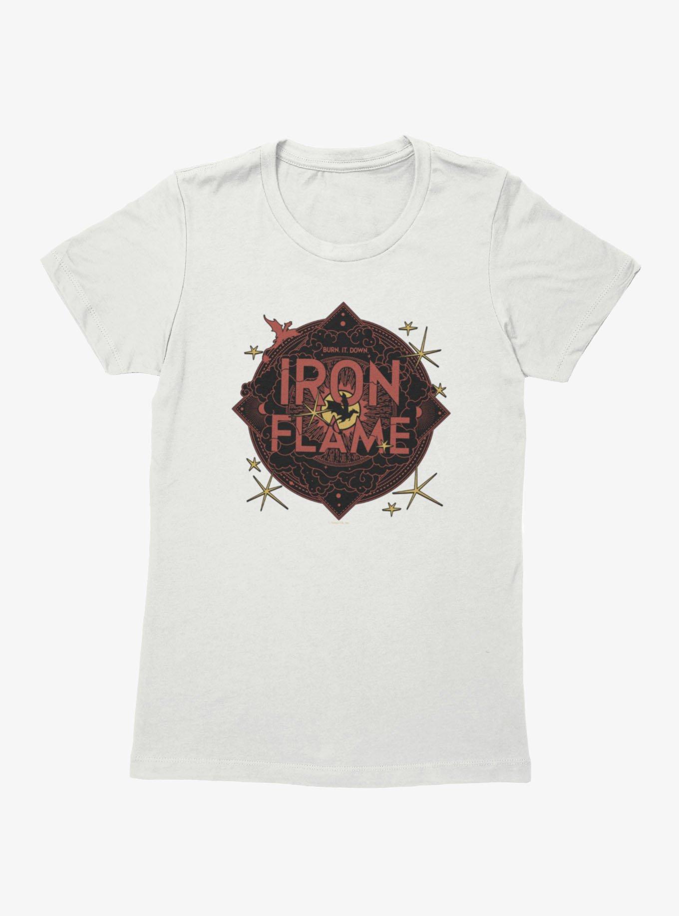 The Empyrean Fourth Wing Iron Flame Red Crest Womens T-Shirt