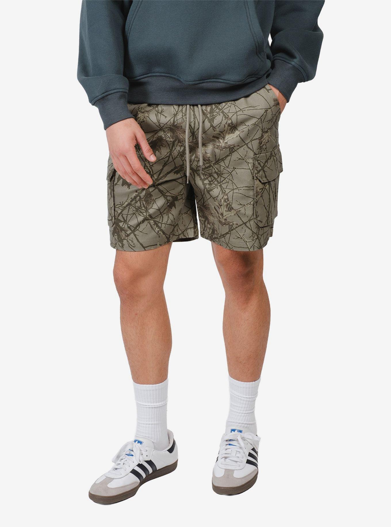 Washed Twill Cargo Short Olive Tree Camo, , hi-res