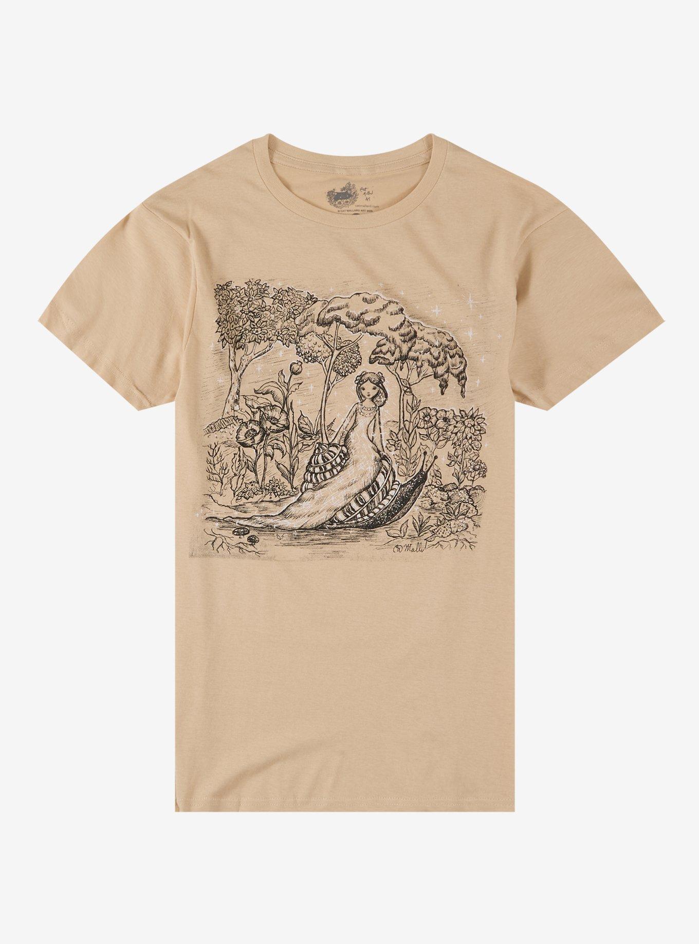 Snail Girl Forest T-Shirt By Cat Mallard