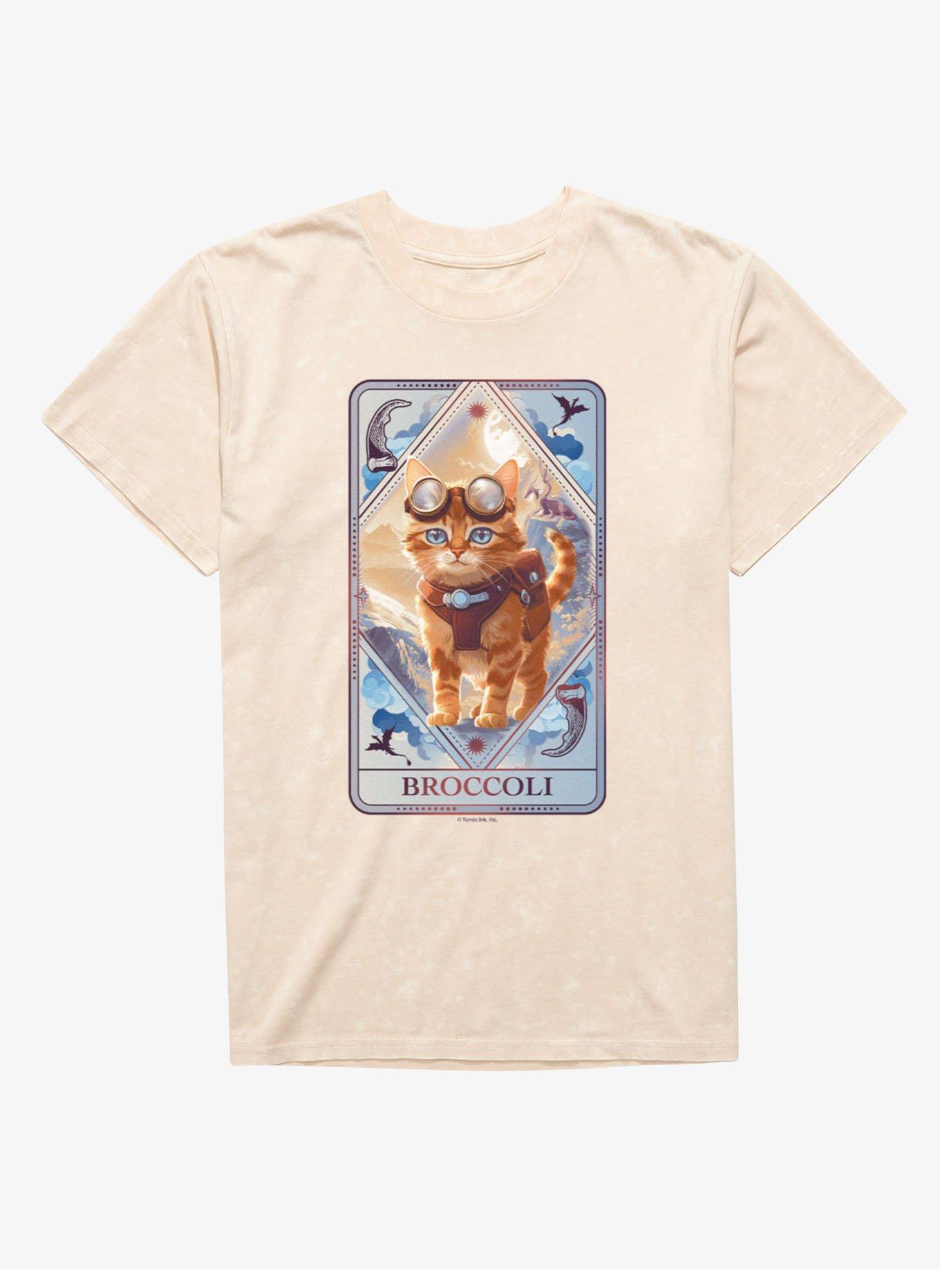Fourth Wing Broccoli Tarot Card Mineral Wash T-Shirt, , hi-res