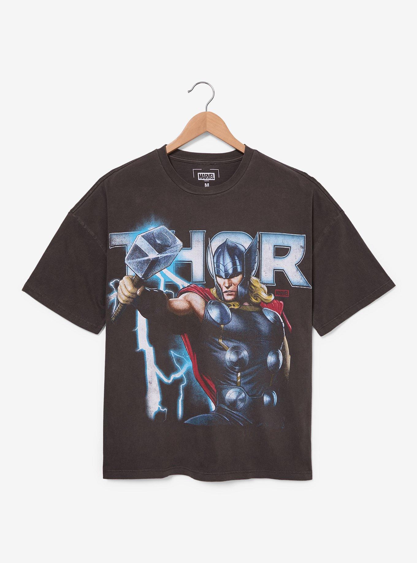 Marvel Thor Lightning Hammer Boxy Fit T-Shirt - BoxLunch Exclusive, , hi-res