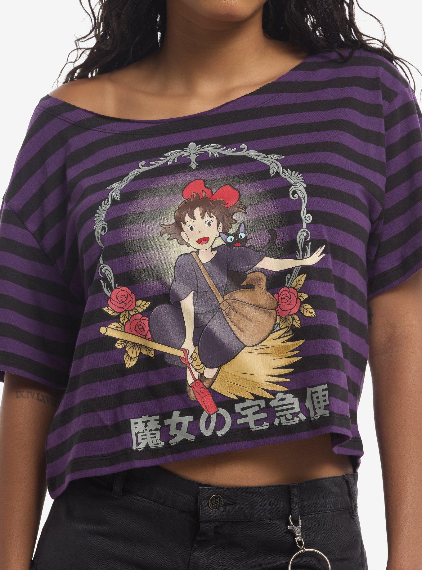 Studio Ghibli® Kiki's Delivery Service Striped Girls Off-Shoulder T-Shirt
