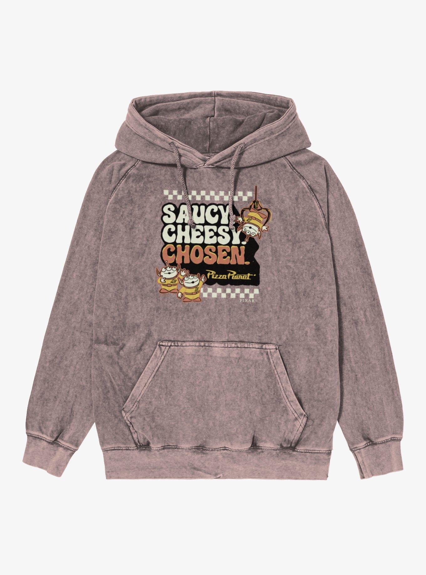 Disney Pixar Toy Story Saucy Cheesy Chosen Pizza Planet Mineral Wash Hoodie, , hi-res