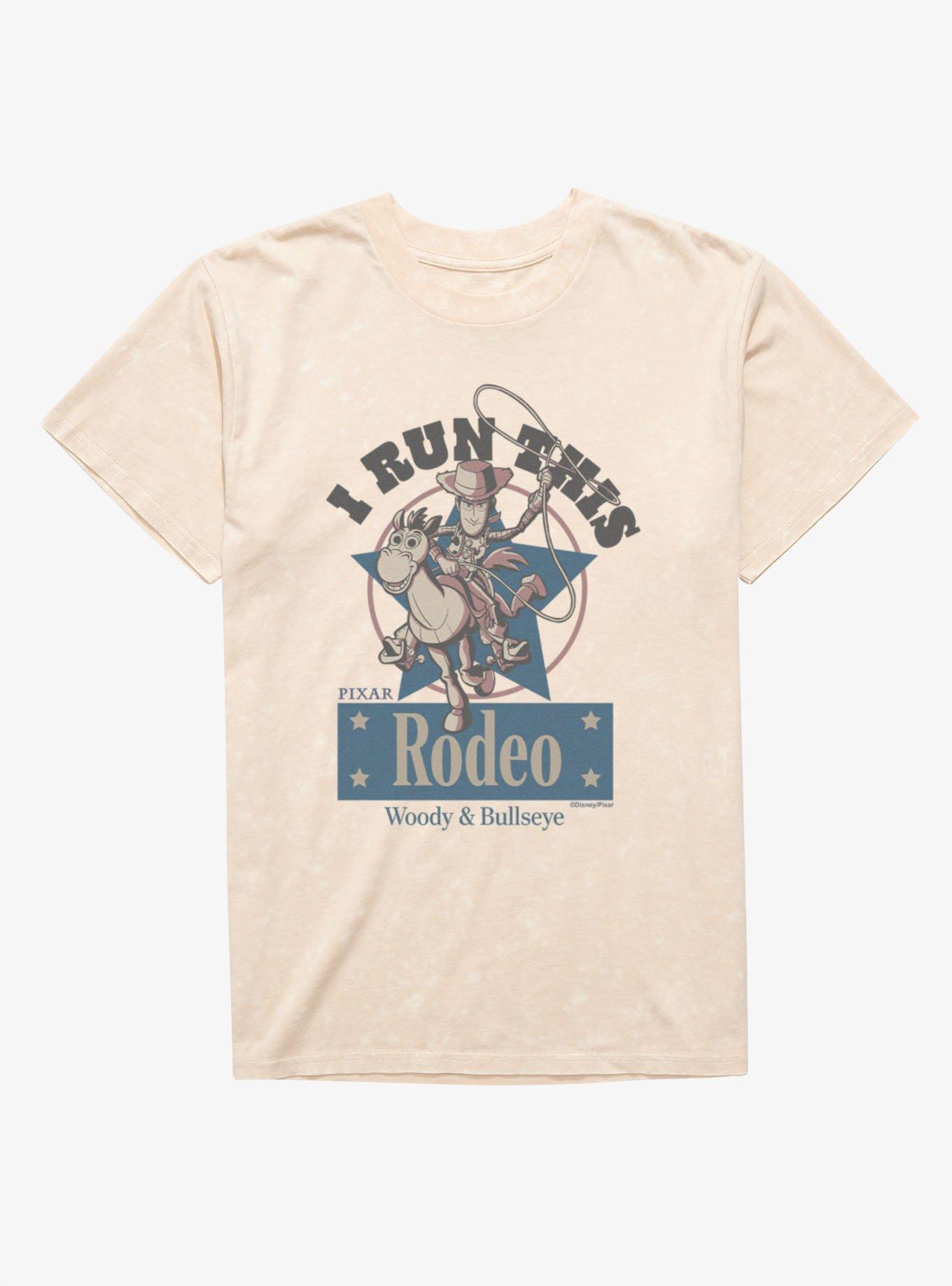 Disney Pixar Toy Story I Run This Rodeo Woody Bullseye Mineral Wash T-Shirt, , hi-res