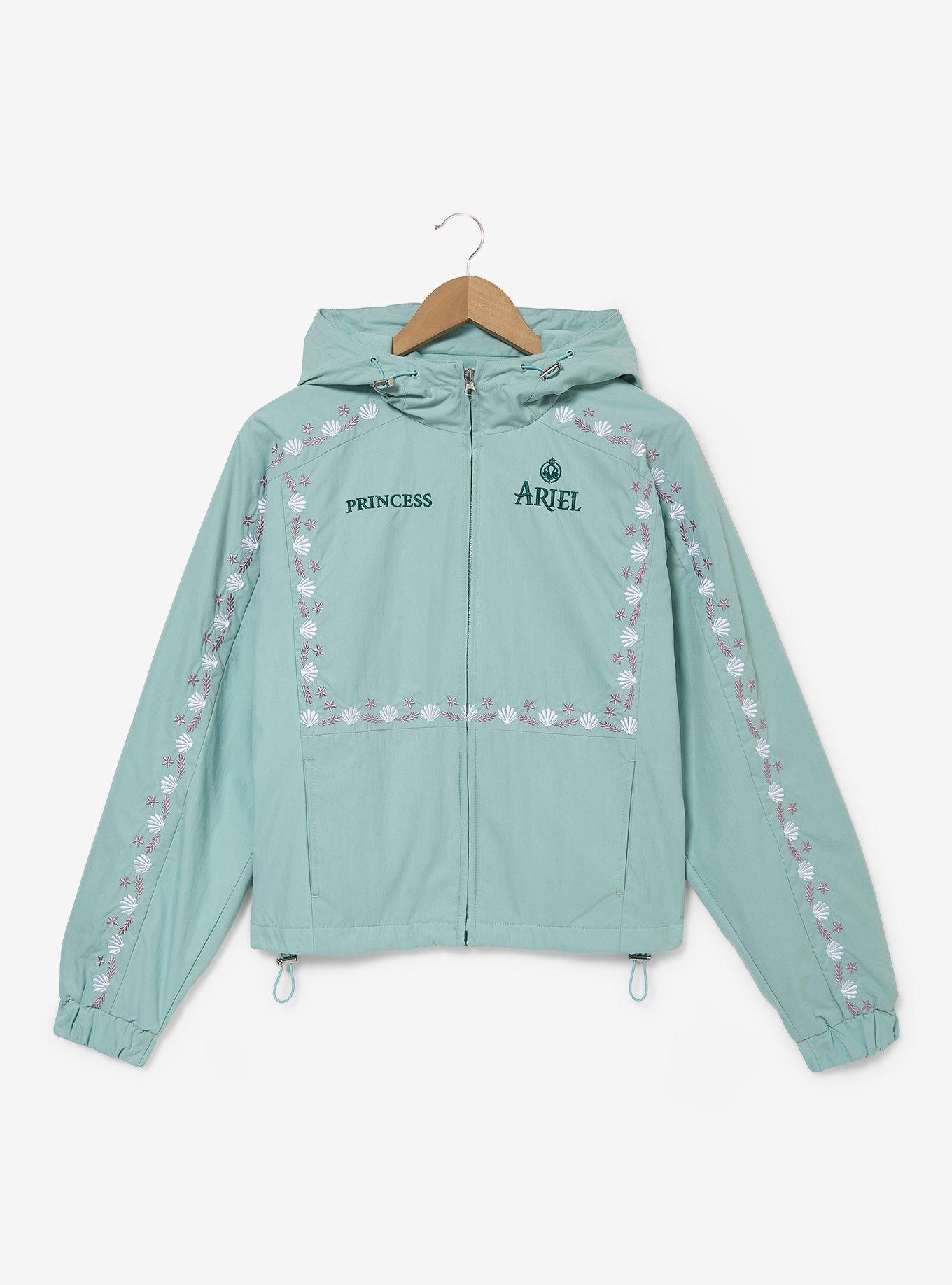 Disney Princess Ariel Floral Women's Plus Size Cropped Windbreaker - BoxLunch Exclusive