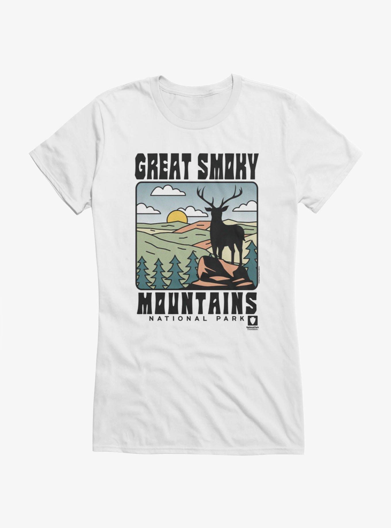 National Park Foundation Great Smoky Mountain Deer Sunrise Girls T-Shirt, , hi-res
