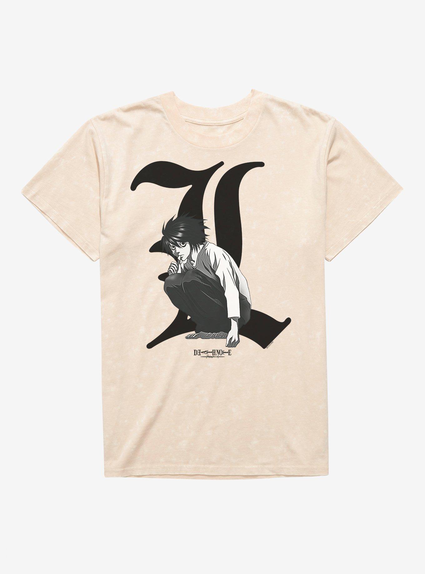 Death Note L Portrait Mineral Wash T-Shirt, , hi-res