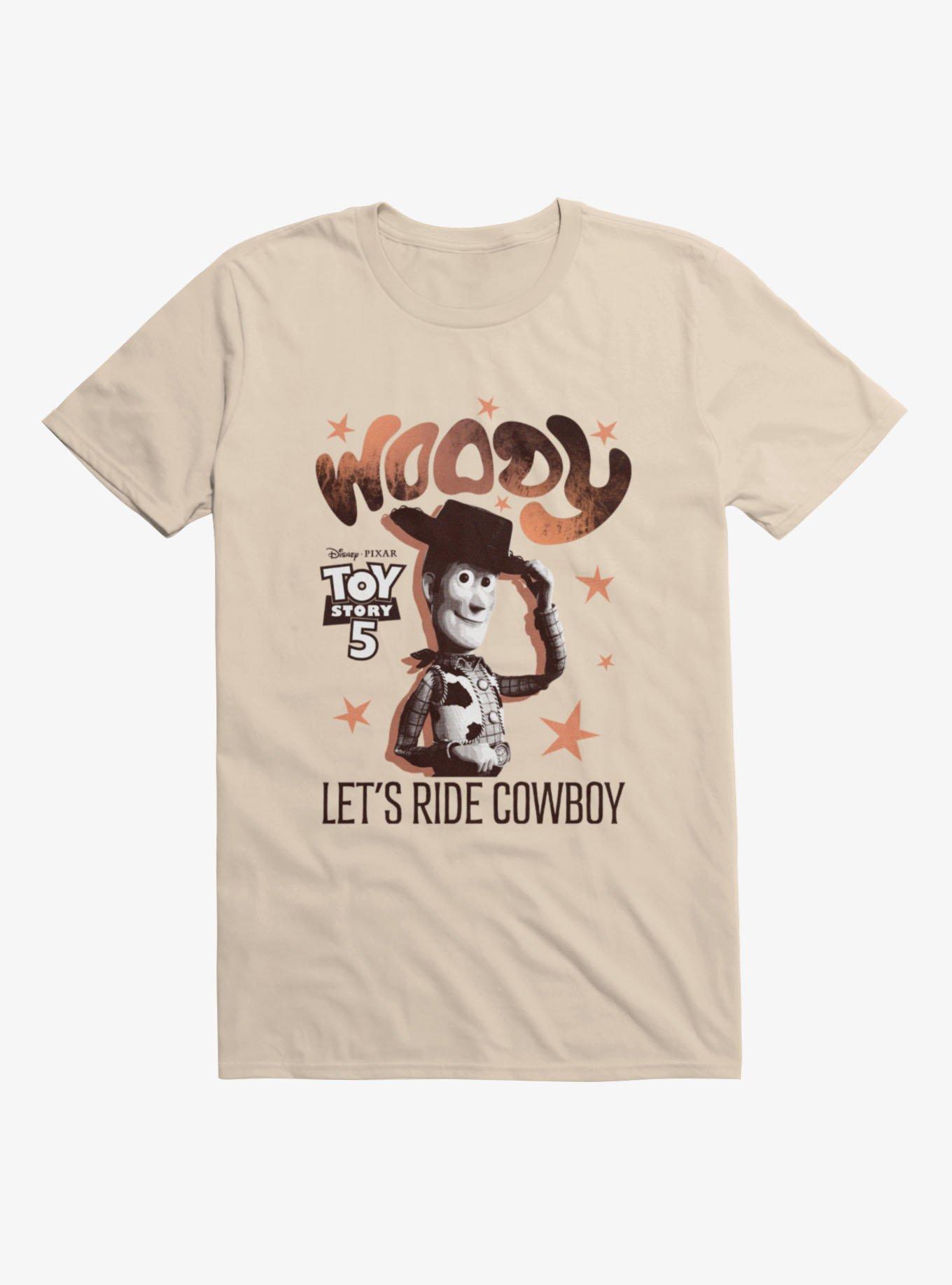 Disney Pixar Toy Story 5 Movie Woody Lets Ride Cowboy T-Shirt, , hi-res