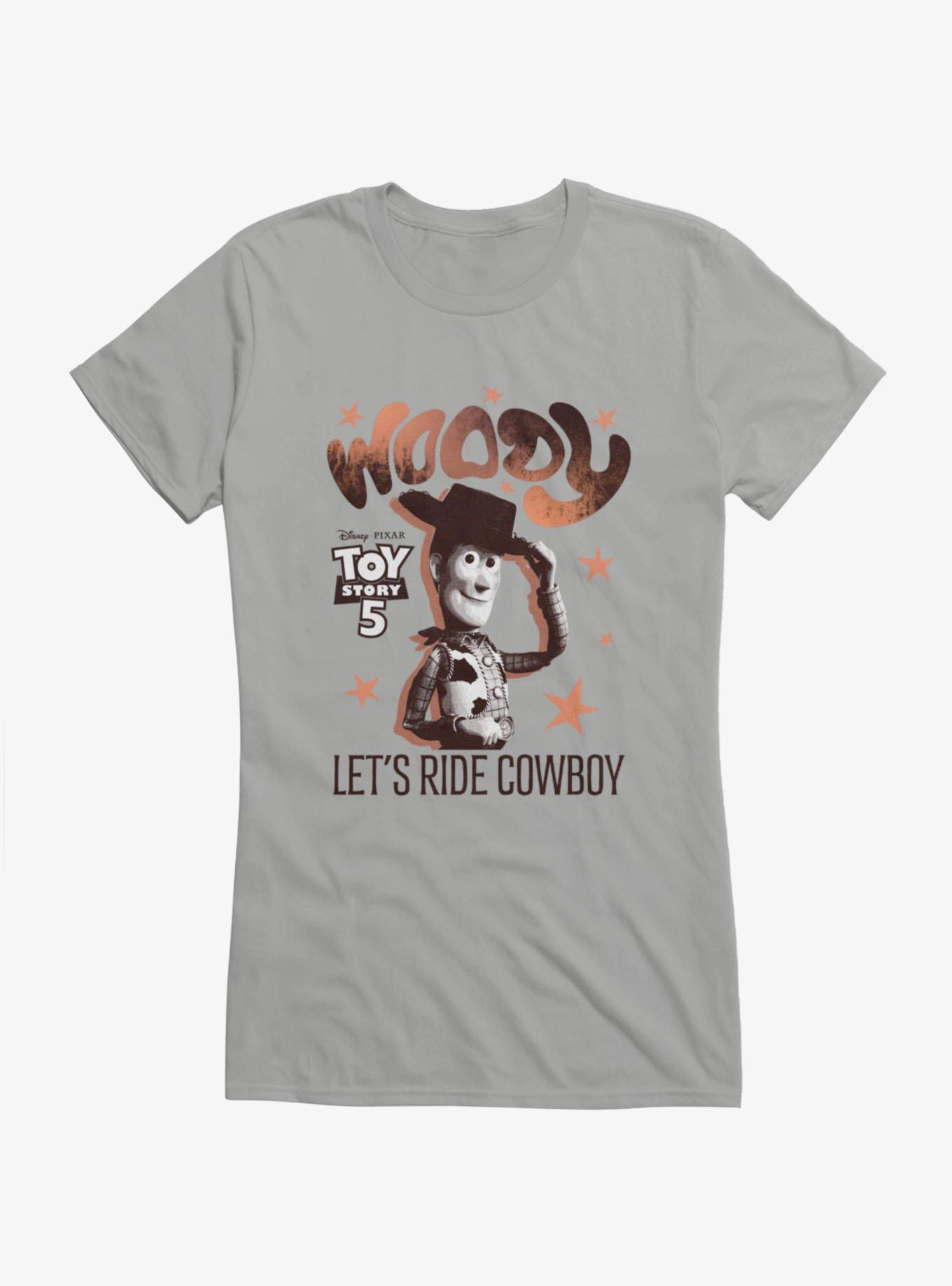 Disney Pixar Toy Story 5 Movie Woody Lets Ride Cowboy Girls T-Shirt , , hi-res