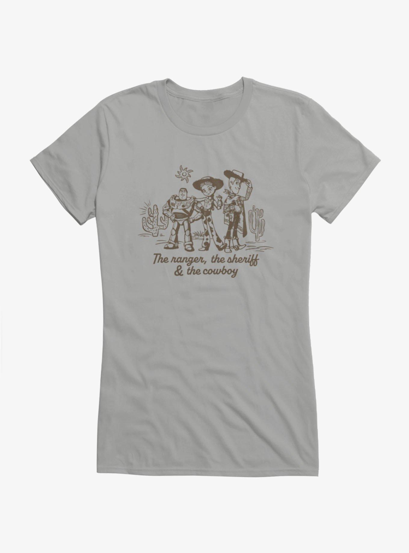 Disney Pixar Toy Story 5 Movie Ranger Sherrif Cowboy Outline Buzz Jessie Woody Girls T-Shirt , , hi-res