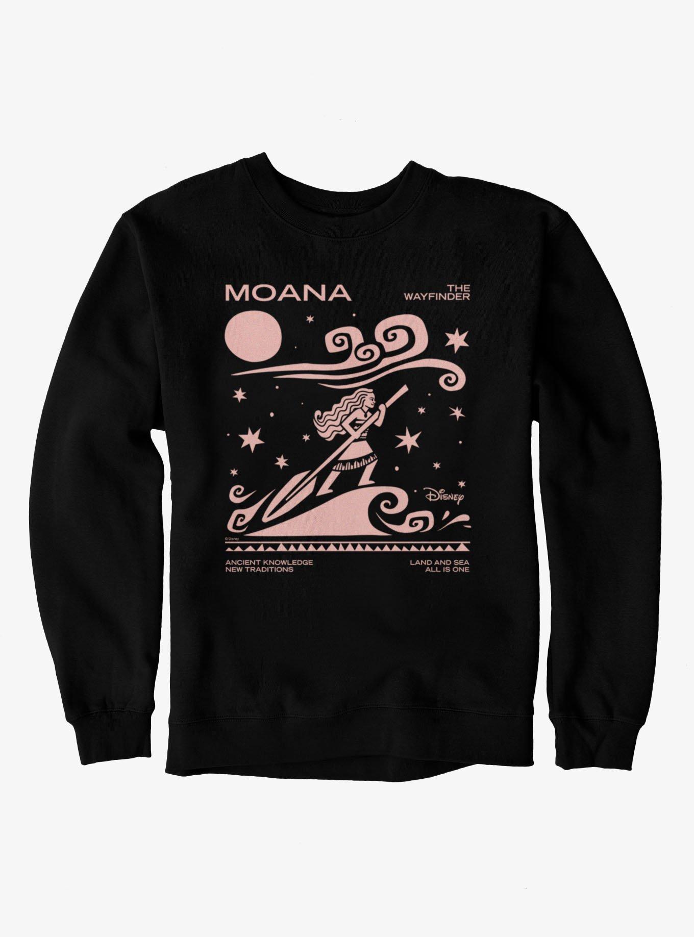 Disney Moana The Wayfinder Pink Silhouette Crew Sweatshirt, , hi-res