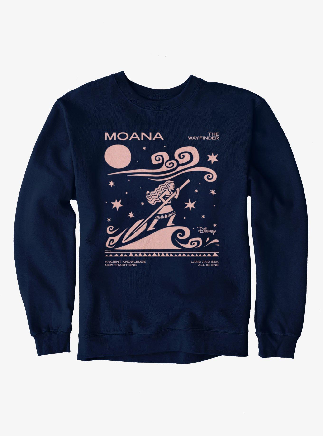 Disney Moana The Wayfinder Pink Silhouette Crew Sweatshirt, , hi-res