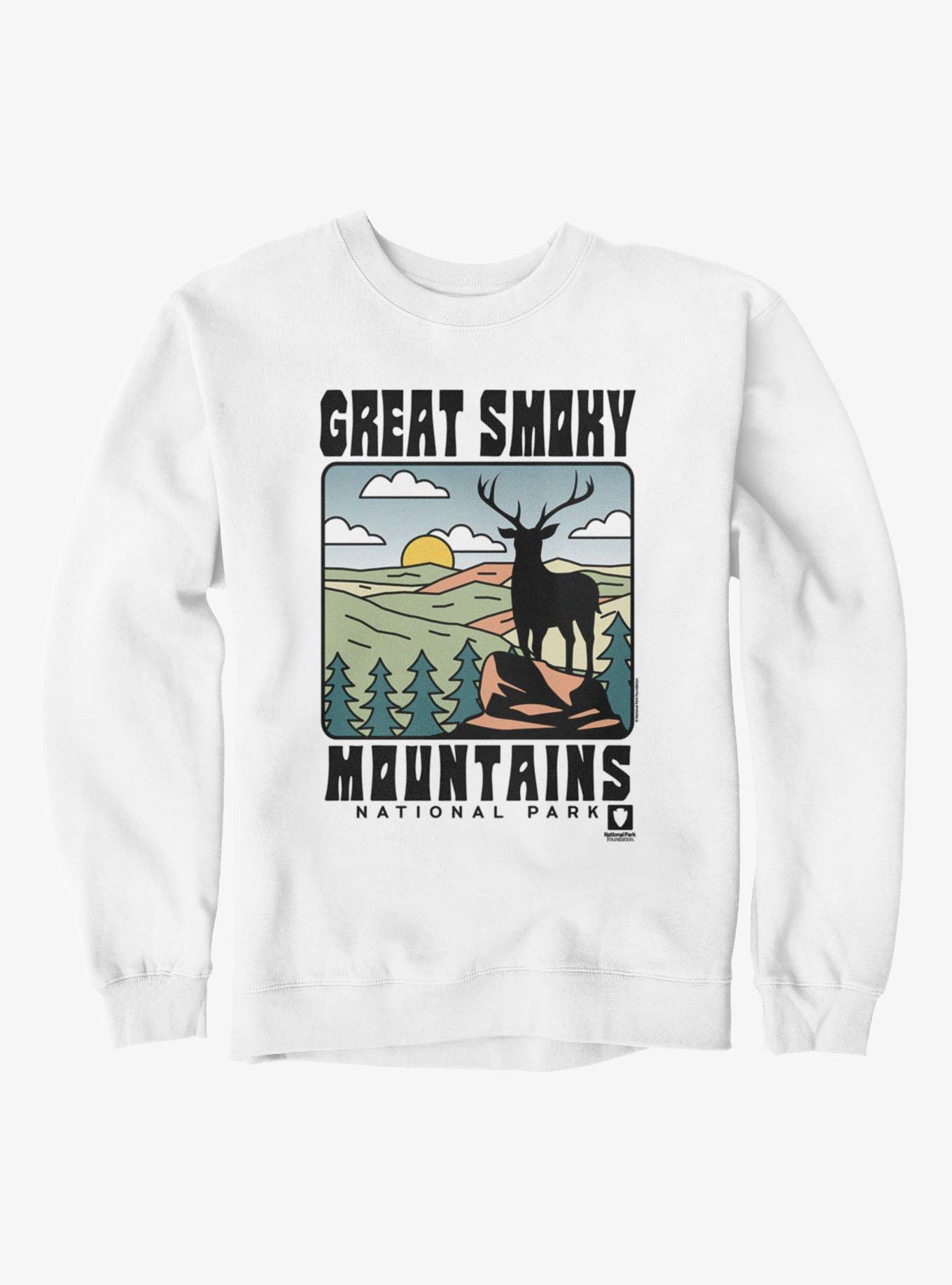 National Park Foundation Great Smoky Mountain Deer Sunrise Sweatshirt, , hi-res