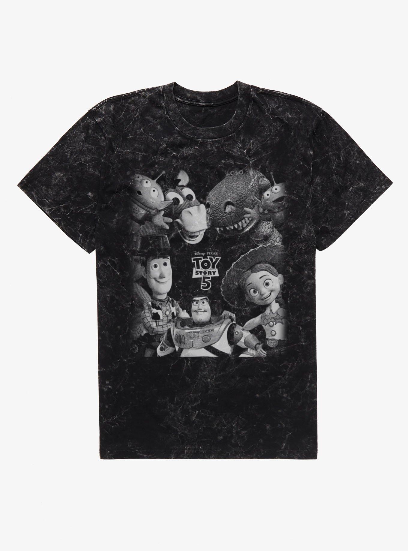 Disney Pixar Toy Story 5 Movie Black And White Group Shot T-Shirt Hot Topic Exclusive, , hi-res