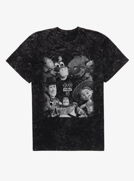 Disney Pixar Toy Story 5 Movie Black And White Group Shot T-Shirt