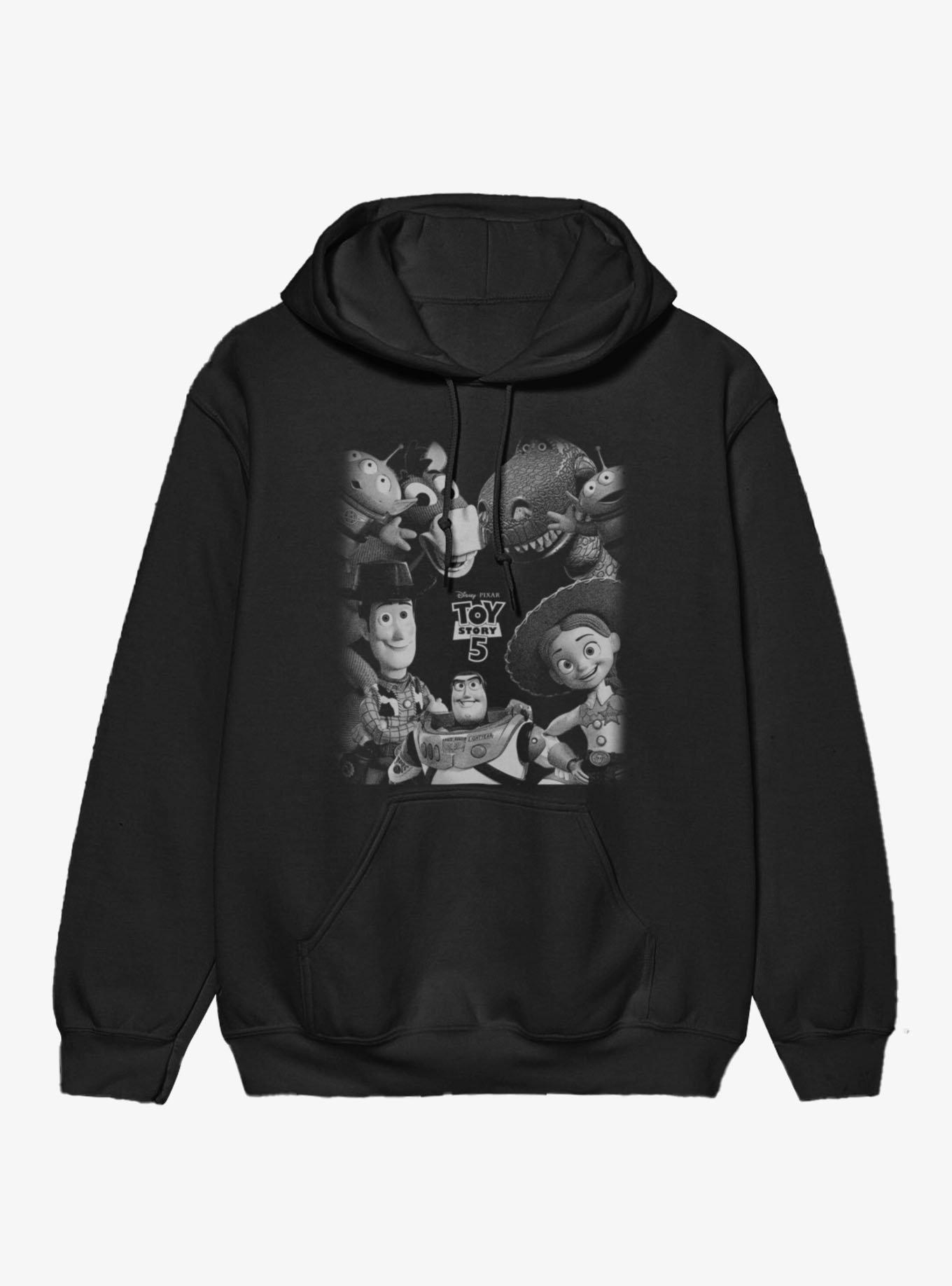 Disney Pixar Toy Story 5 Movie Black And White Group Shot Hoodie Hot Topic Exclusive, , hi-res