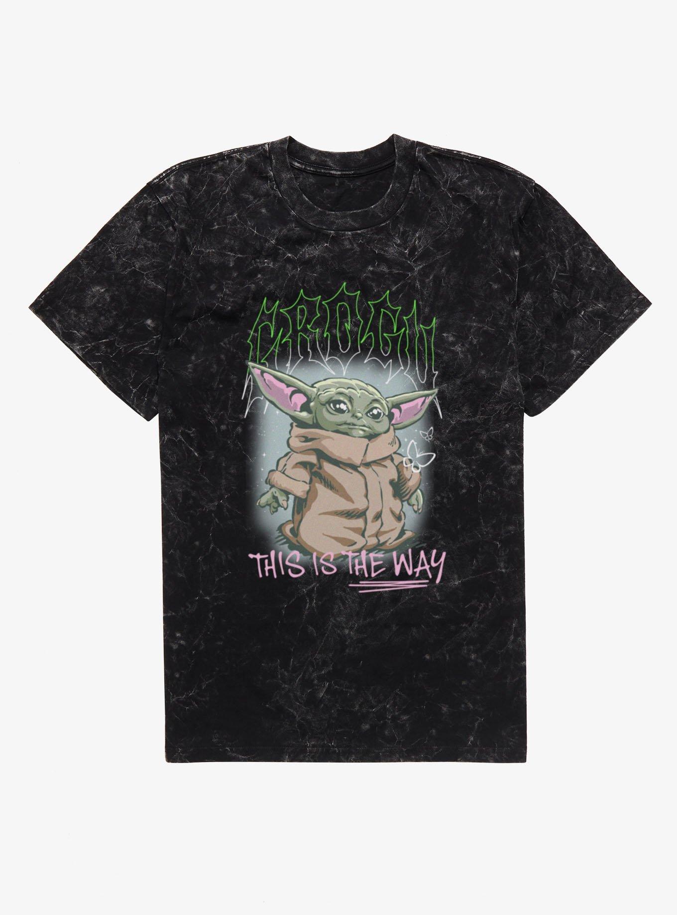 Star Wars The Mandalorian Grogu Spike Text Mineral Wash T-Shirt, , hi-res