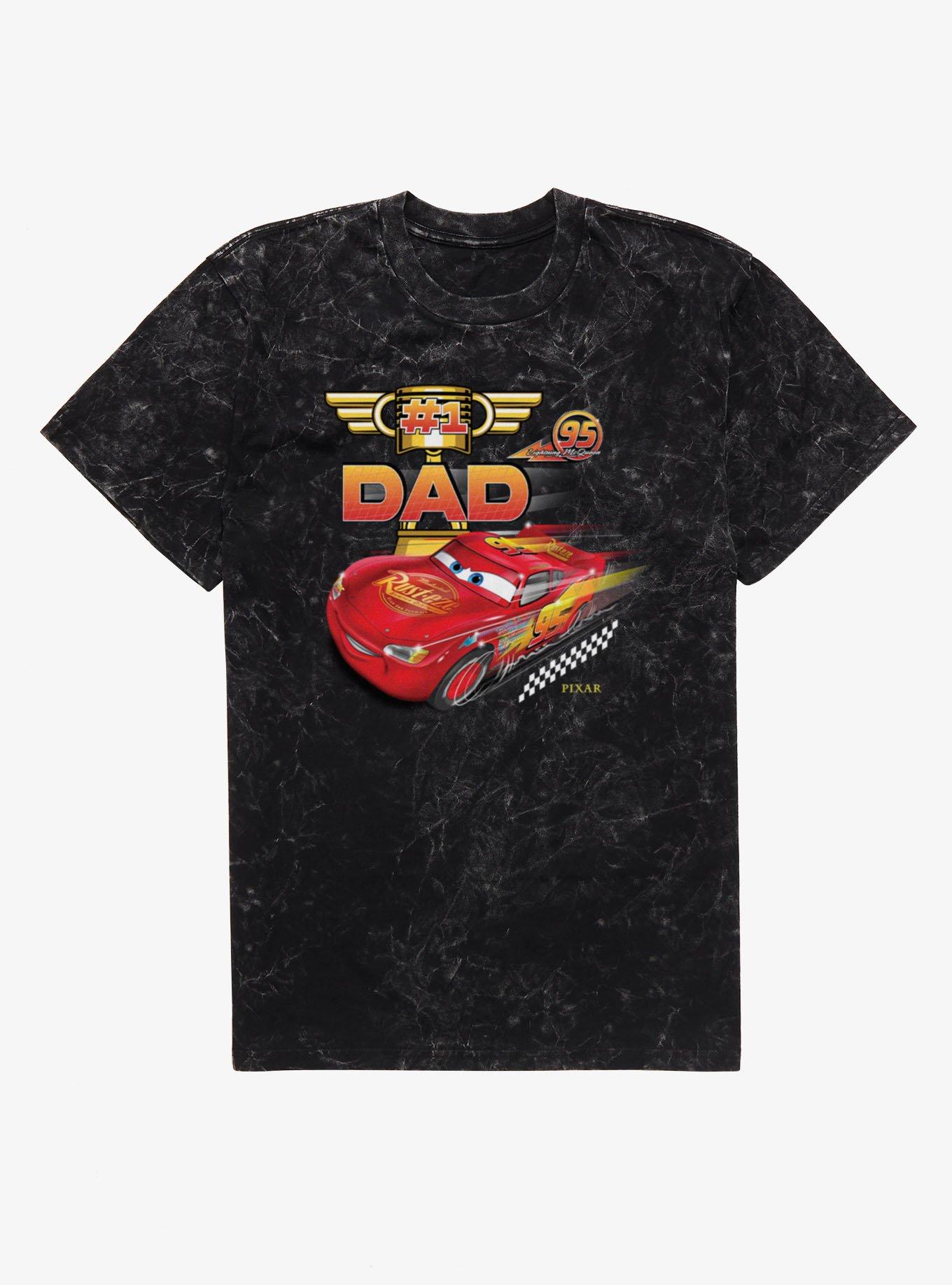 Disney Pixar Cars Number 1 Dad With McQueen Mineral Wash T-Shirt, , hi-res