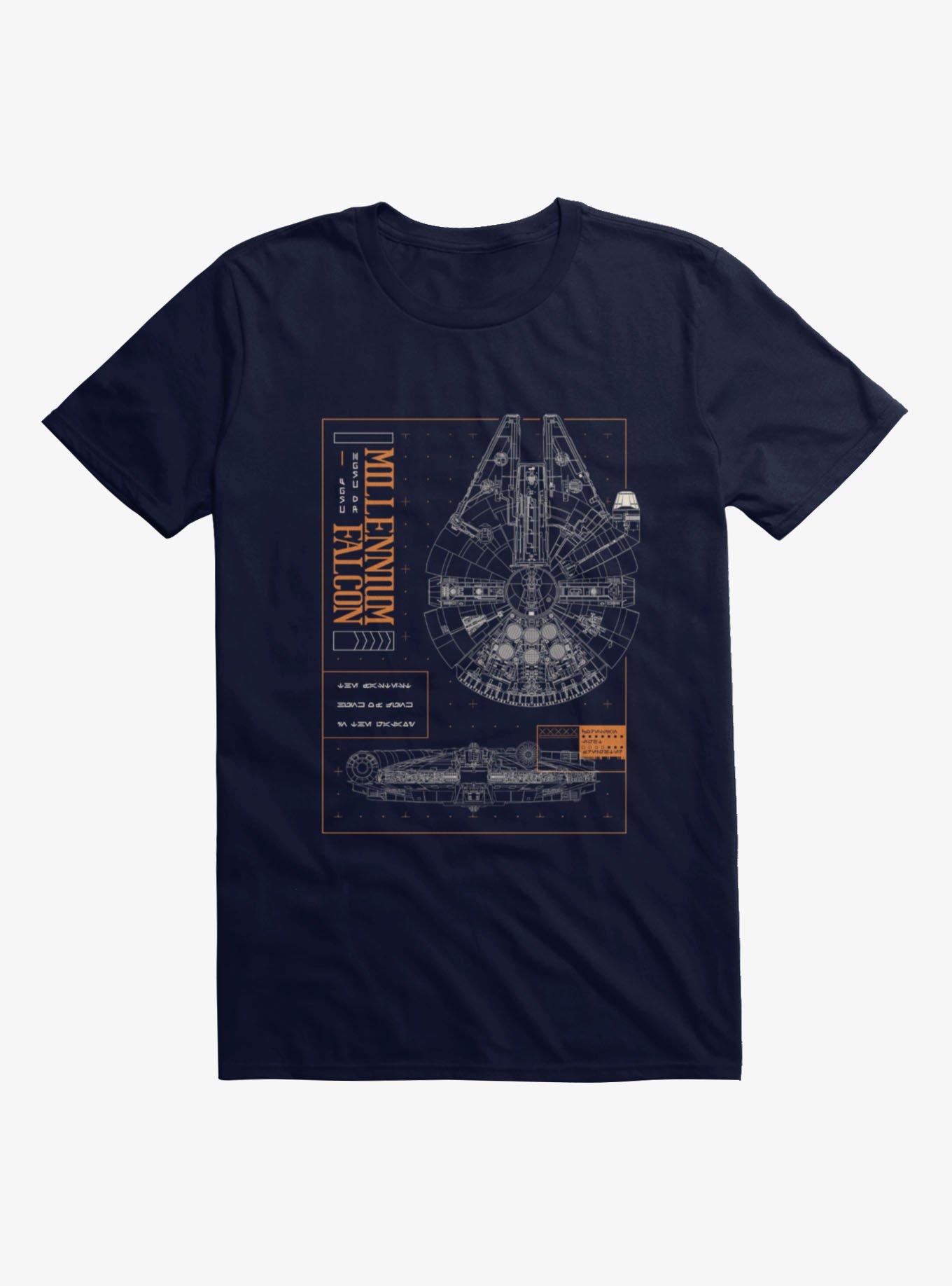 Star Wars Millenium Falcon Schematic Layout T-Shirt