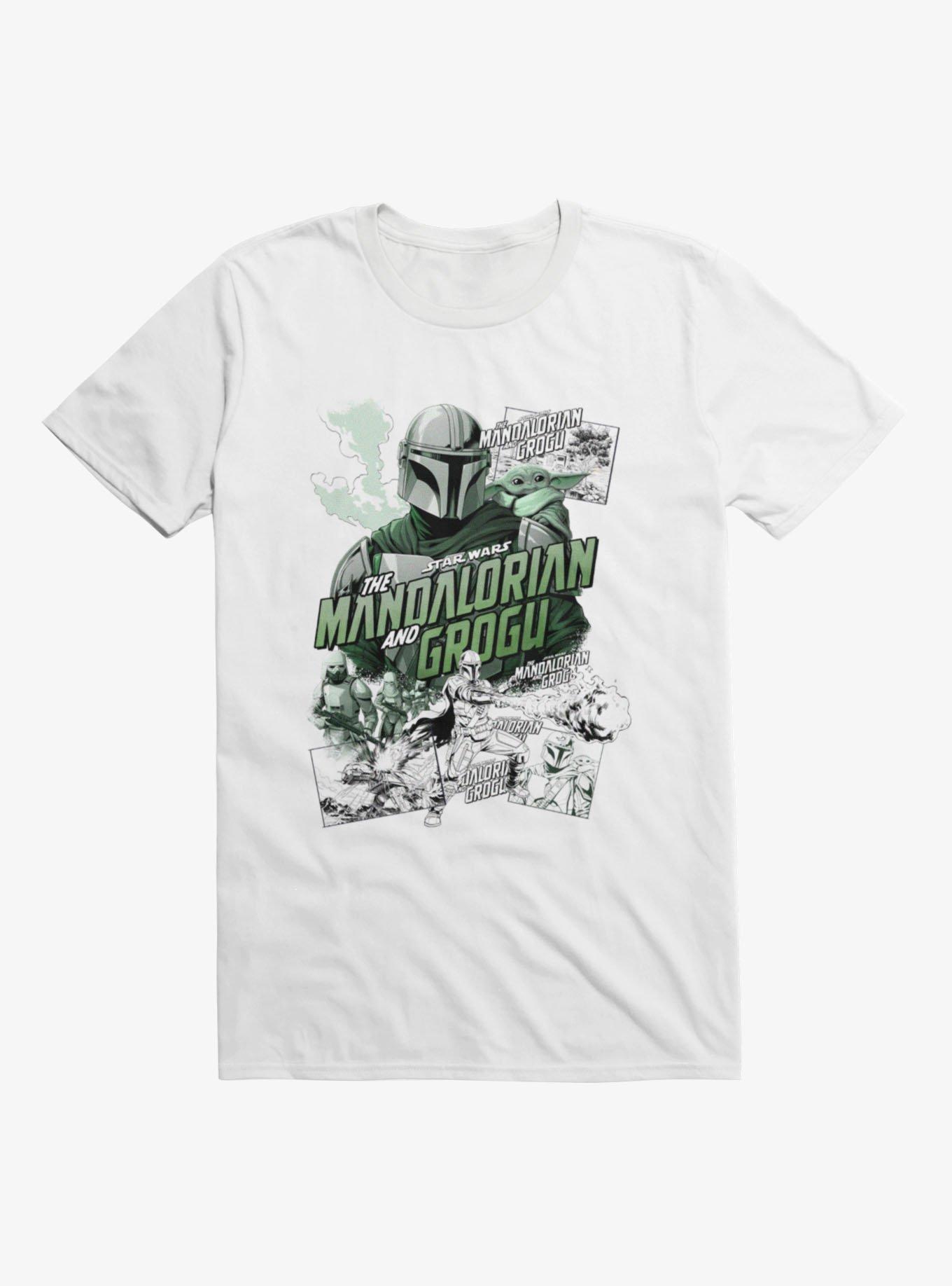 Star Wars The Mandalorian And Grogu Repeating Title Collage T-Shirt, , hi-res