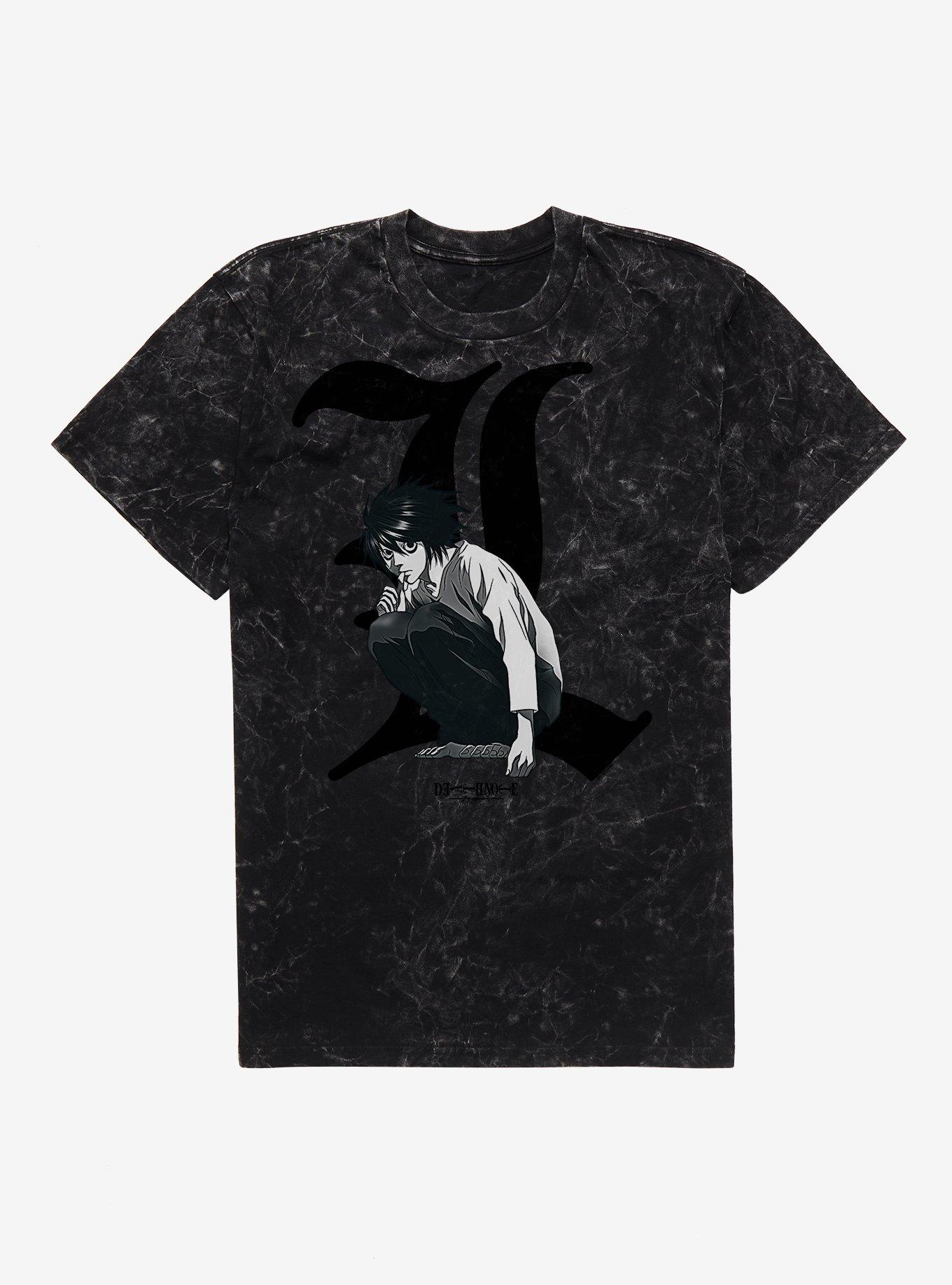 Death Note L Portrait Mineral Wash T-Shirt, , hi-res