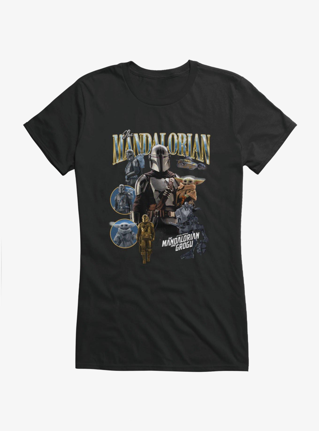 Star Wars The Mandalorian And Grogu Western Collage Man Of Beskar Steel Girls T-Shirt, , hi-res