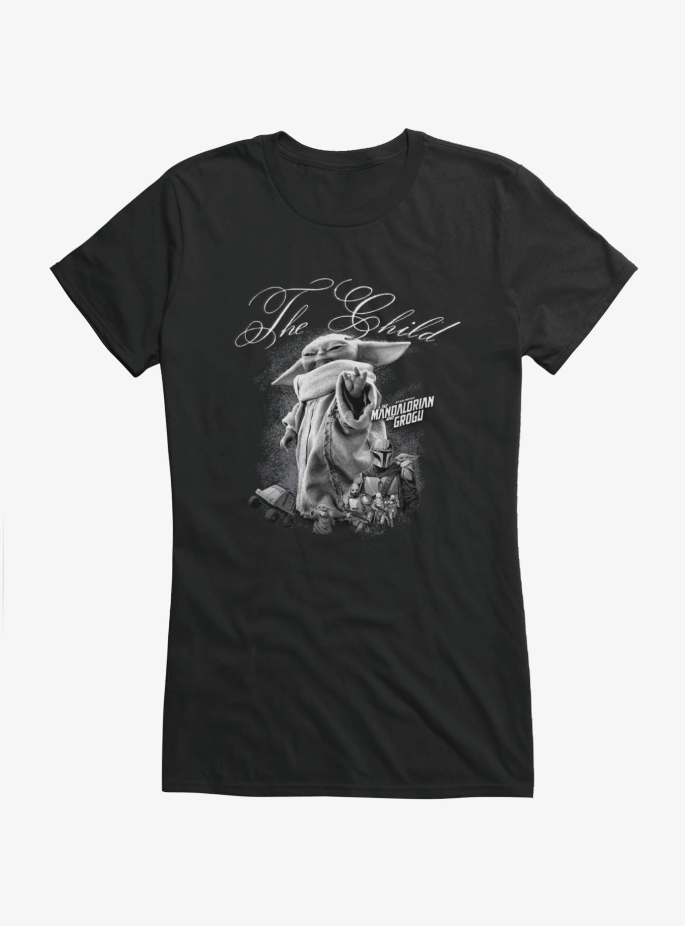 Star Wars The Mandalorian And Grogu The Child Black And White Girls T-Shirt, , hi-res