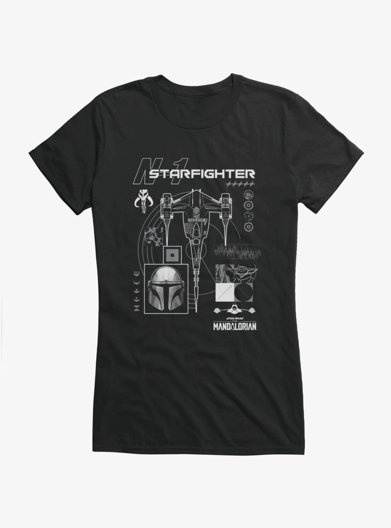 Star Wars The Mandalorian N-1 Starfighter Schematic Girls T-Shirt