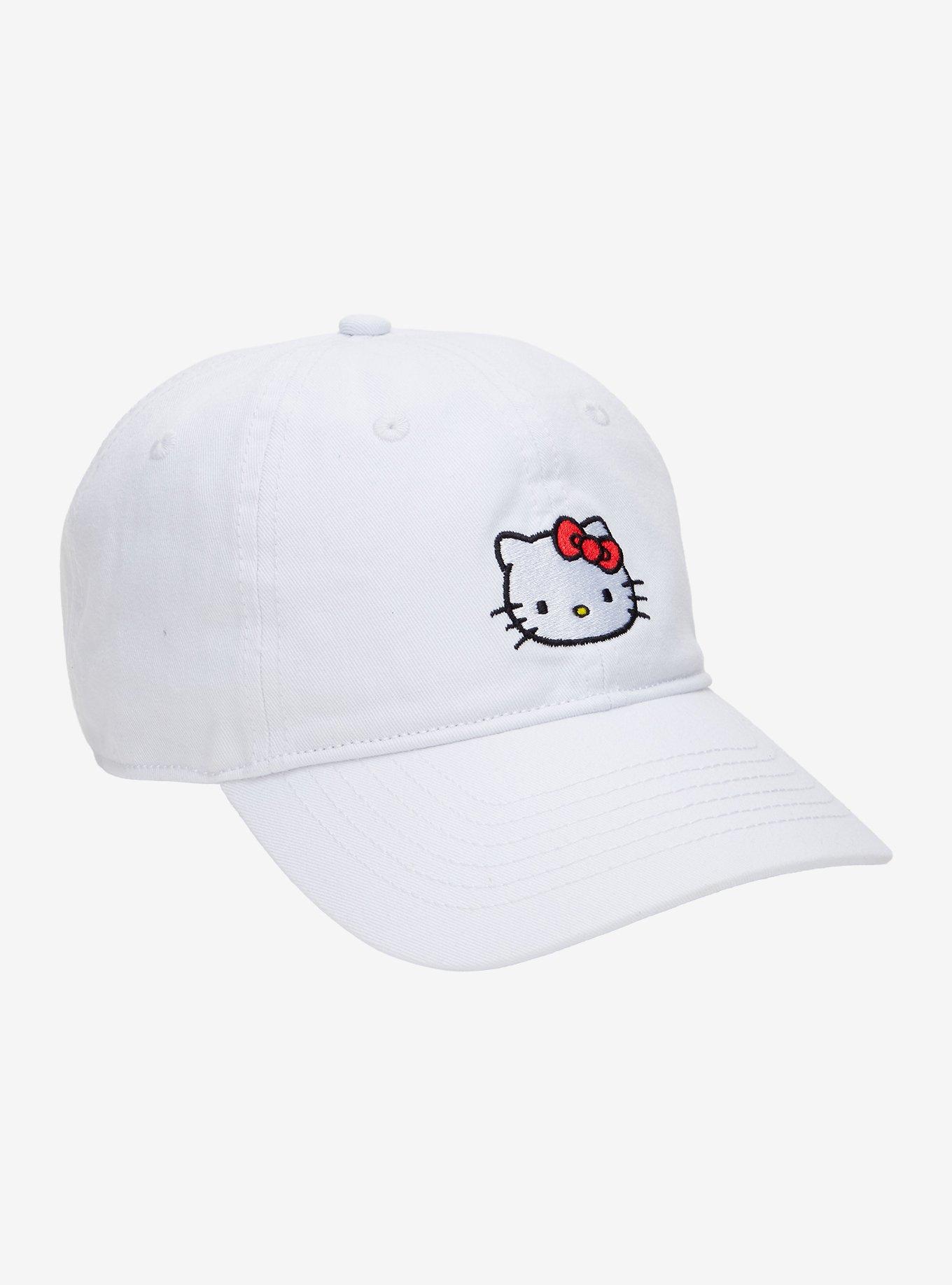 Hello Kitty Embroidered White Dad Cap, , hi-res
