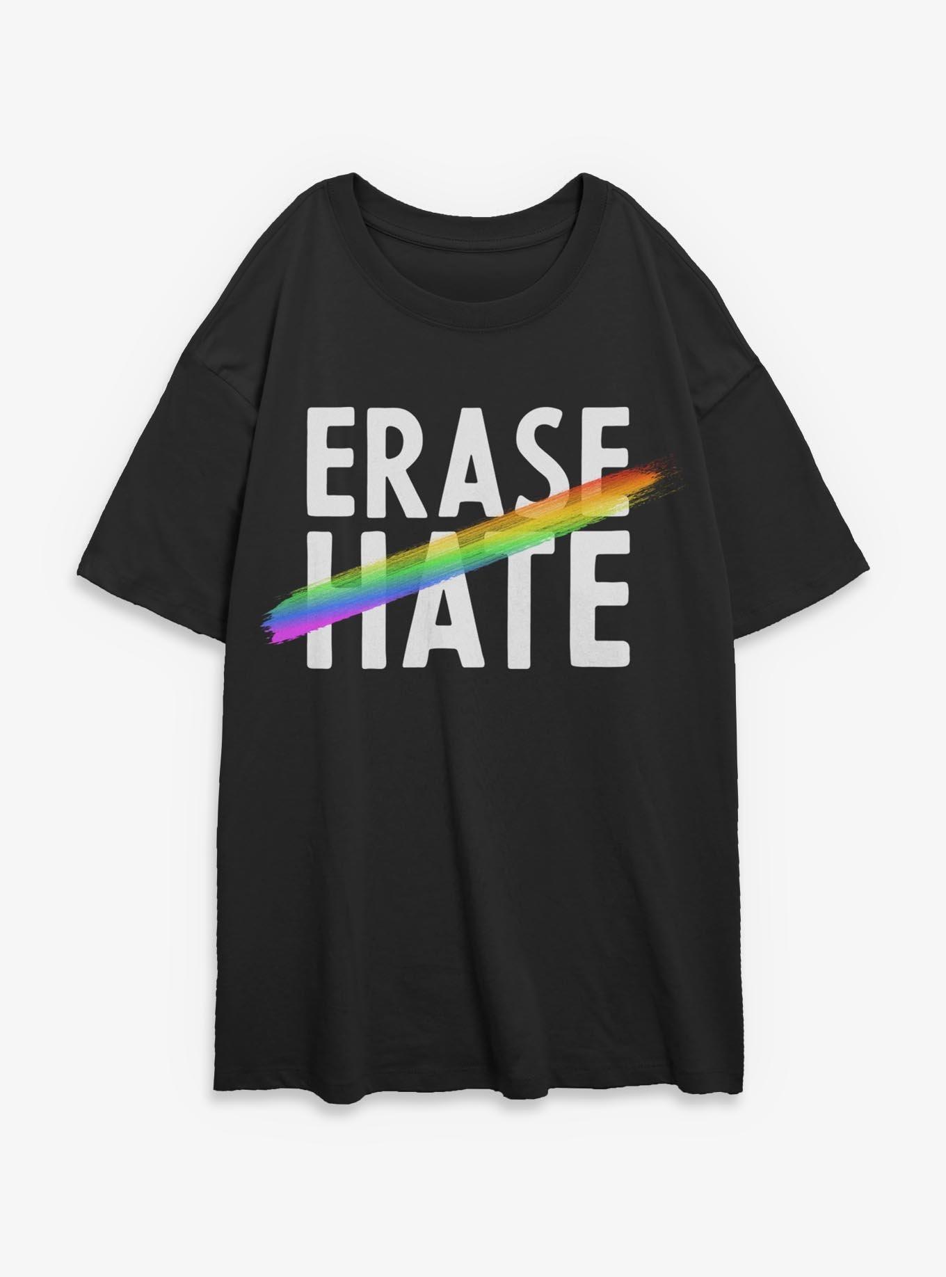 Erase Hate Girls Oversized T-Shirt, BLACK, hi-res view 1
