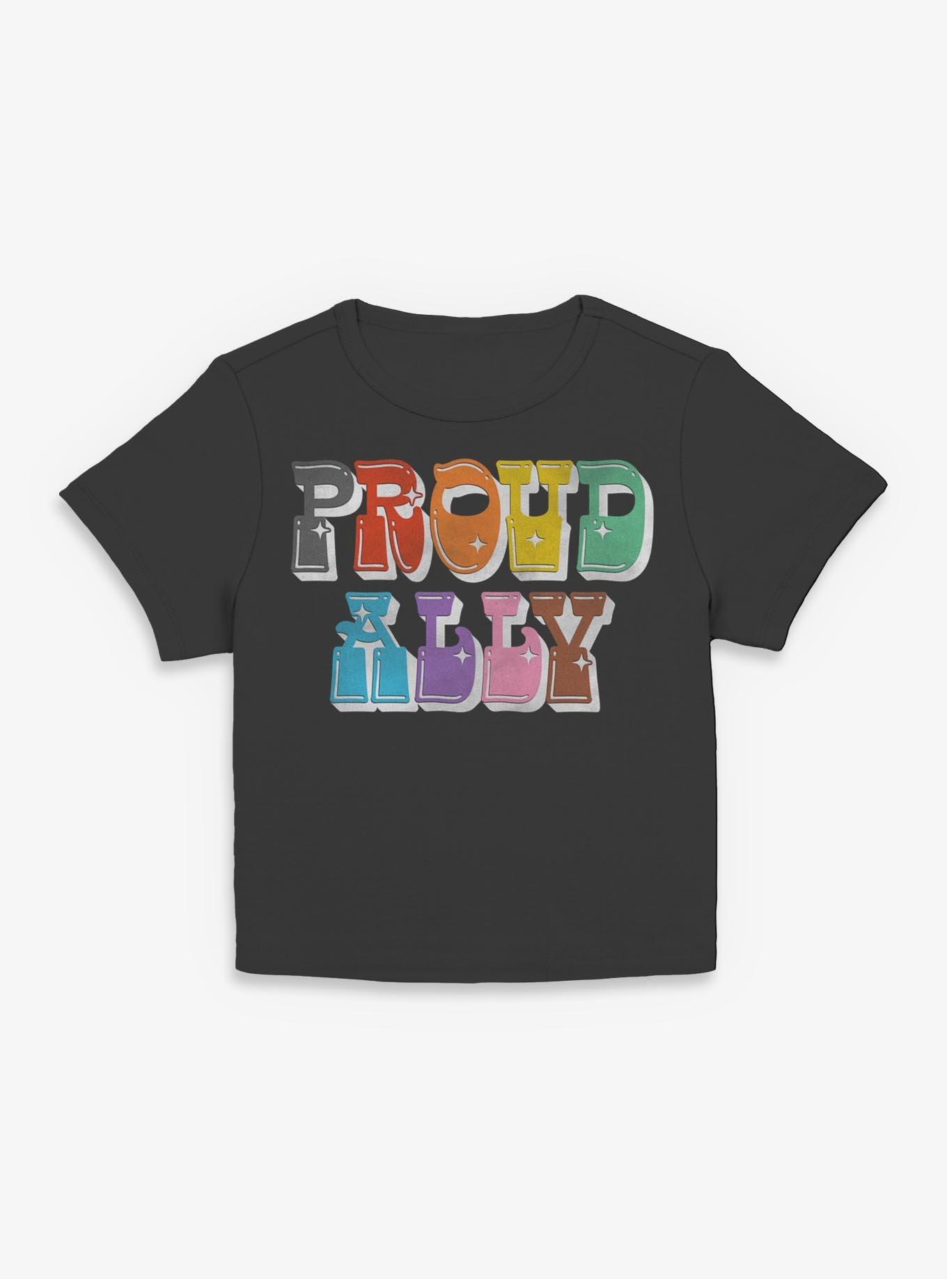 Proud Ally Girls Baby T-Shirt, BLACK, hi-res