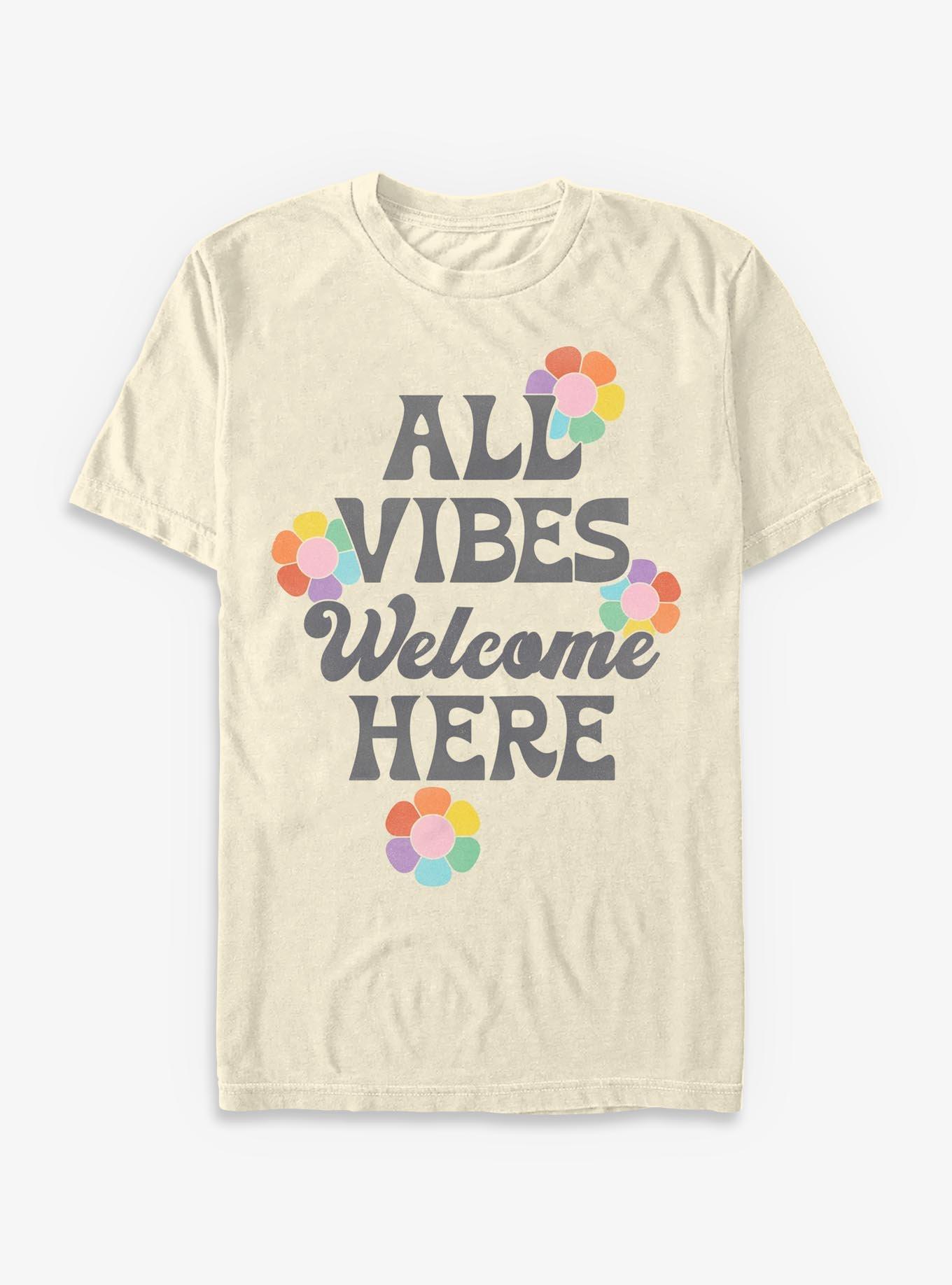 サノバロックheat MOON heart & gut vibes EARTH All Vibes Welcome Here T-Shirt - BEIGETAN | Hot Topic