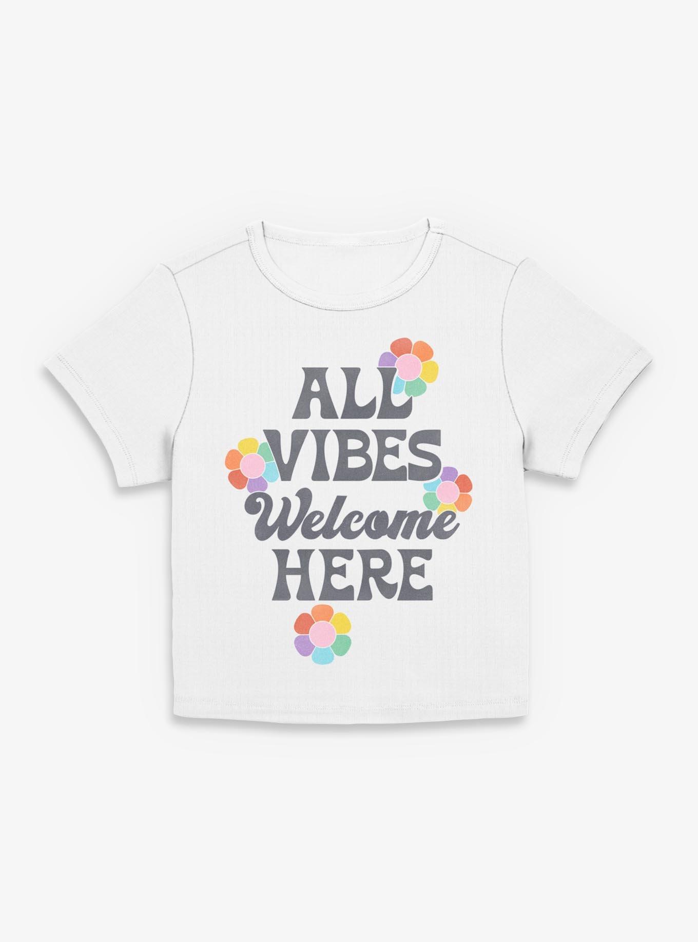 All Vibes Welcome Here Girls Baby T-Shirt, , hi-res