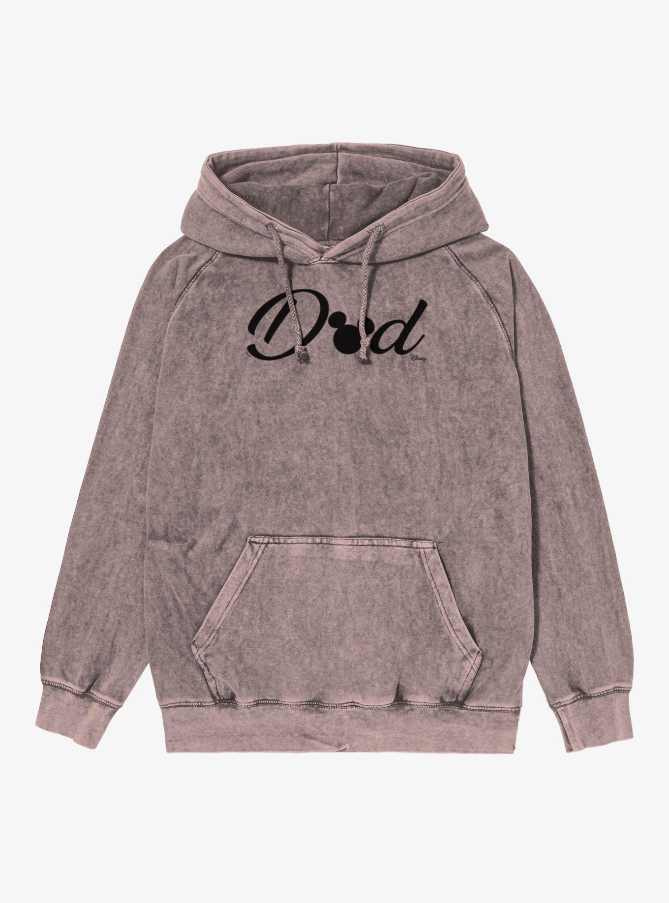 Disney Mickey Mouse Head Dad Text Vintage Mineral Washed Hoodie, , hi-res