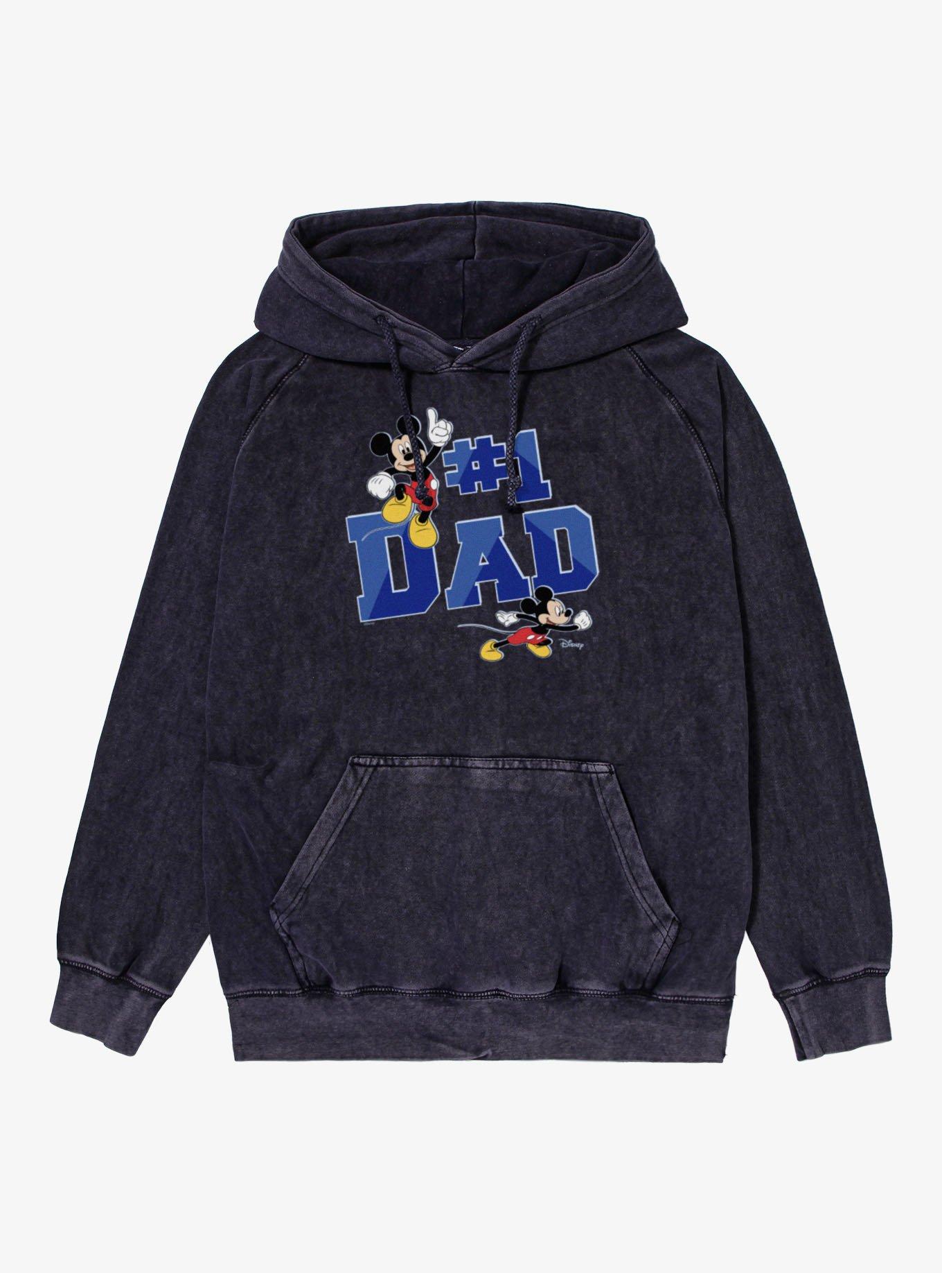 Disney Mickey Mouse Number 1 Dad Vintage Mineral Washed Hoodie, , hi-res