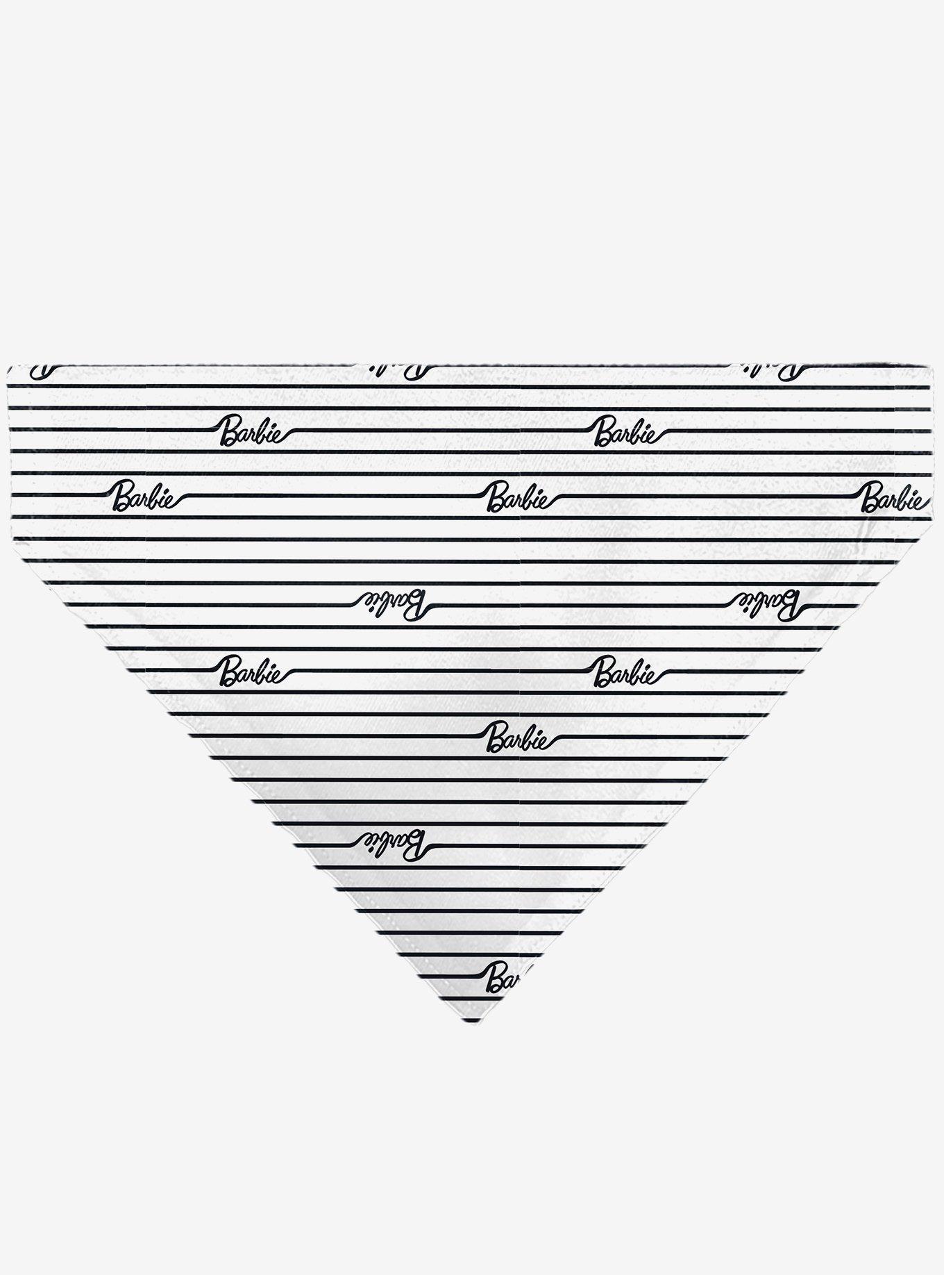 Barbie Script Stripe Black Slip On Collar Pet Bandana - Bandana Only, , hi-res