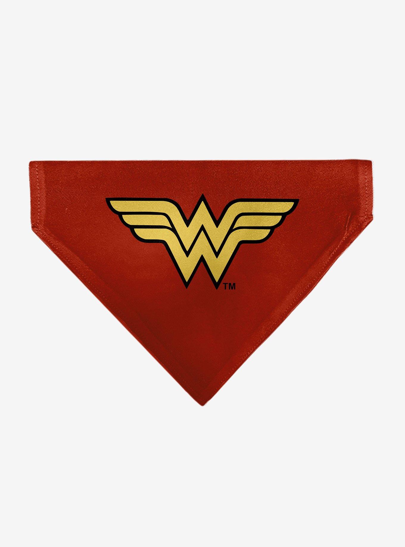 DC Comics Wonder Woman WW Logo Slip On Collar Pet Bandana - Bandana Only, , hi-res