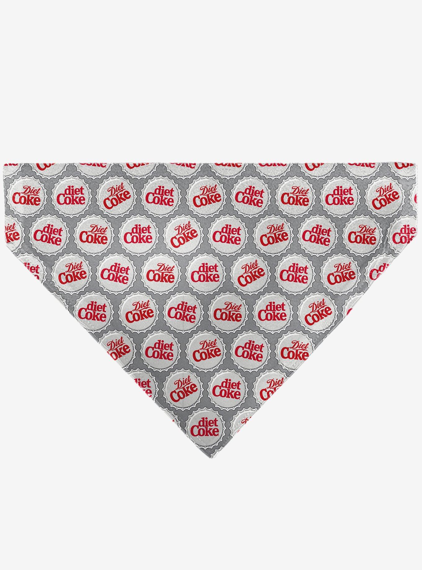 The Coca-Cola Company Diet Coke Bottle Caps Scattered Grays Slip On Collar Pet Bandana - Bandana Only, , hi-res