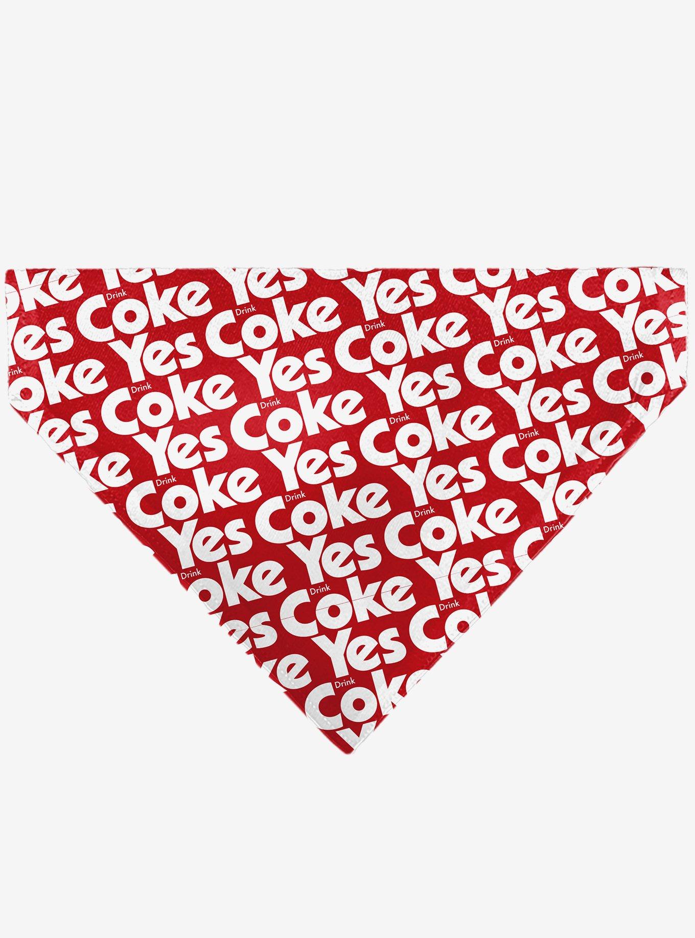 Coca-Cola Yes Coke Yes Text Collage Slip On Collar Pet Bandana - Bandana Only, , hi-res
