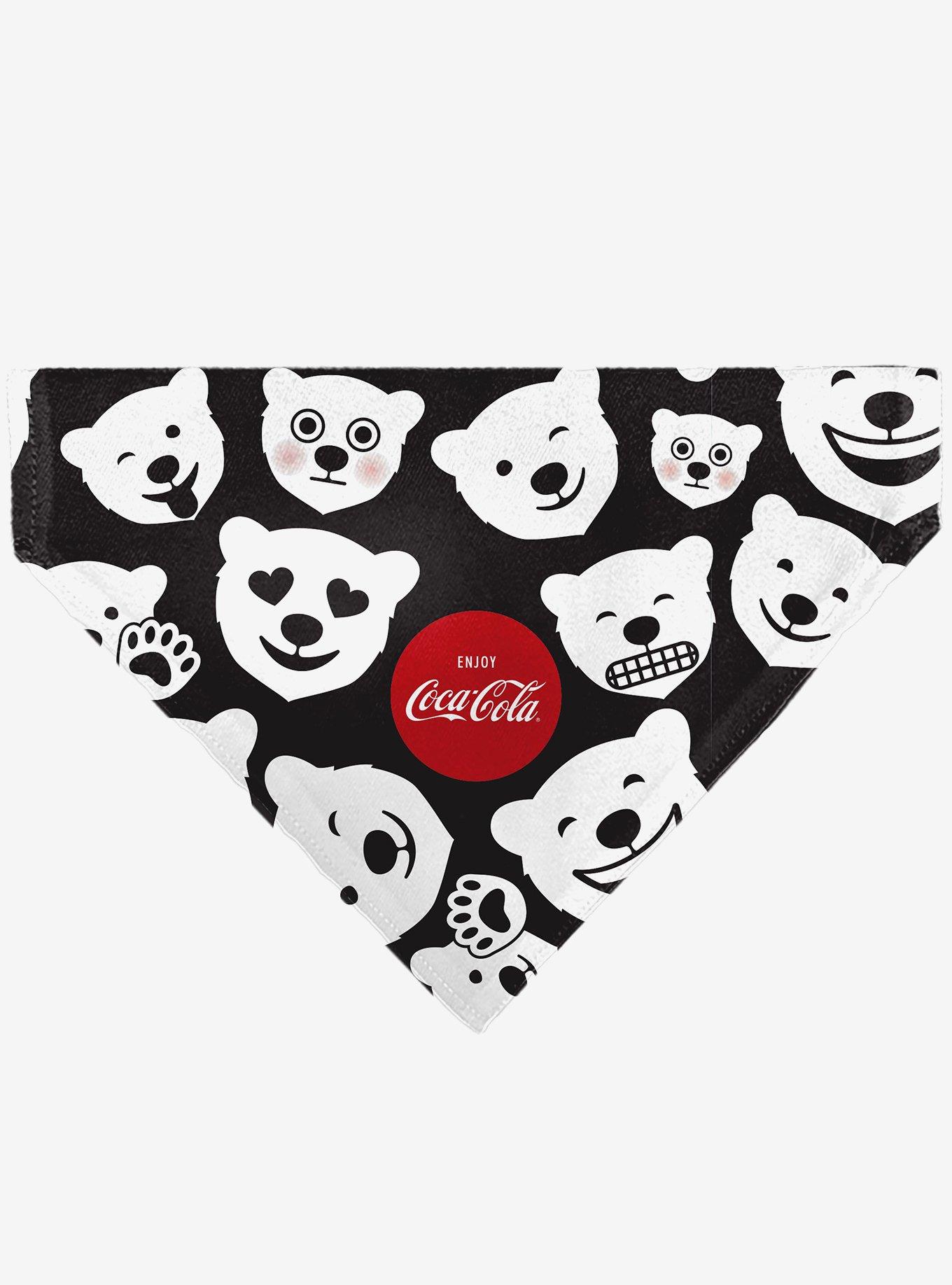 The Coca-Cola Company Polar Bear Expressions Scattered Slip On Collar Pet Bandana - Bandana Only, , hi-res