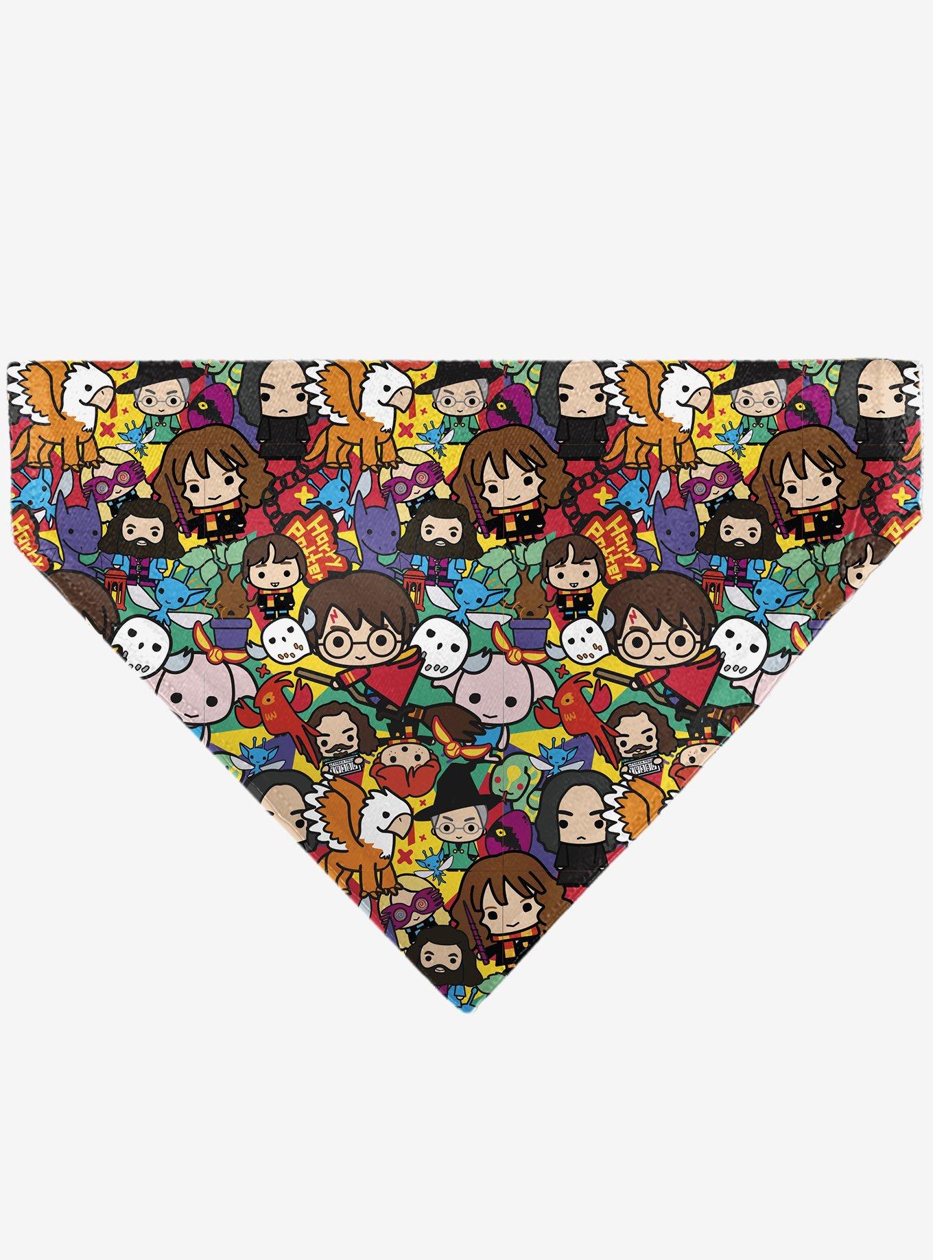 Harry Potter Chibi Charm Characters Stacked Slip On Collar Pet Bandana - Bandana Only, , hi-res