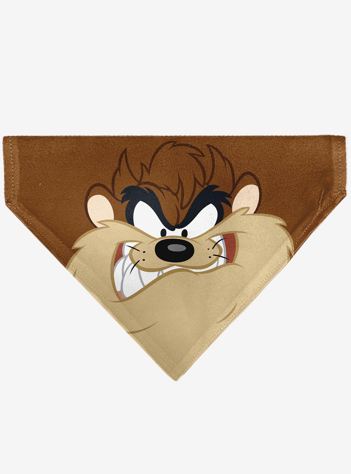 Looney Tunes Taz Tasmanian Devil Face Close Up Slip On Collar Pet Bandana - Bandana Only, , hi-res