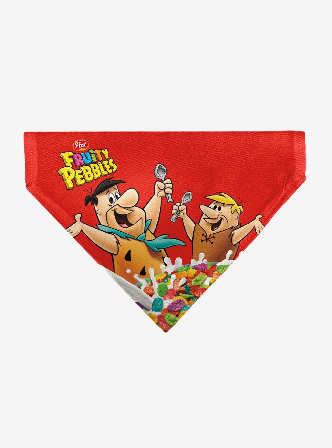The Flintstones Fruity Pebbles Fred & Barney Cereal Box Slip On Collar Pet Bandana - Bandana Only, , hi-res
